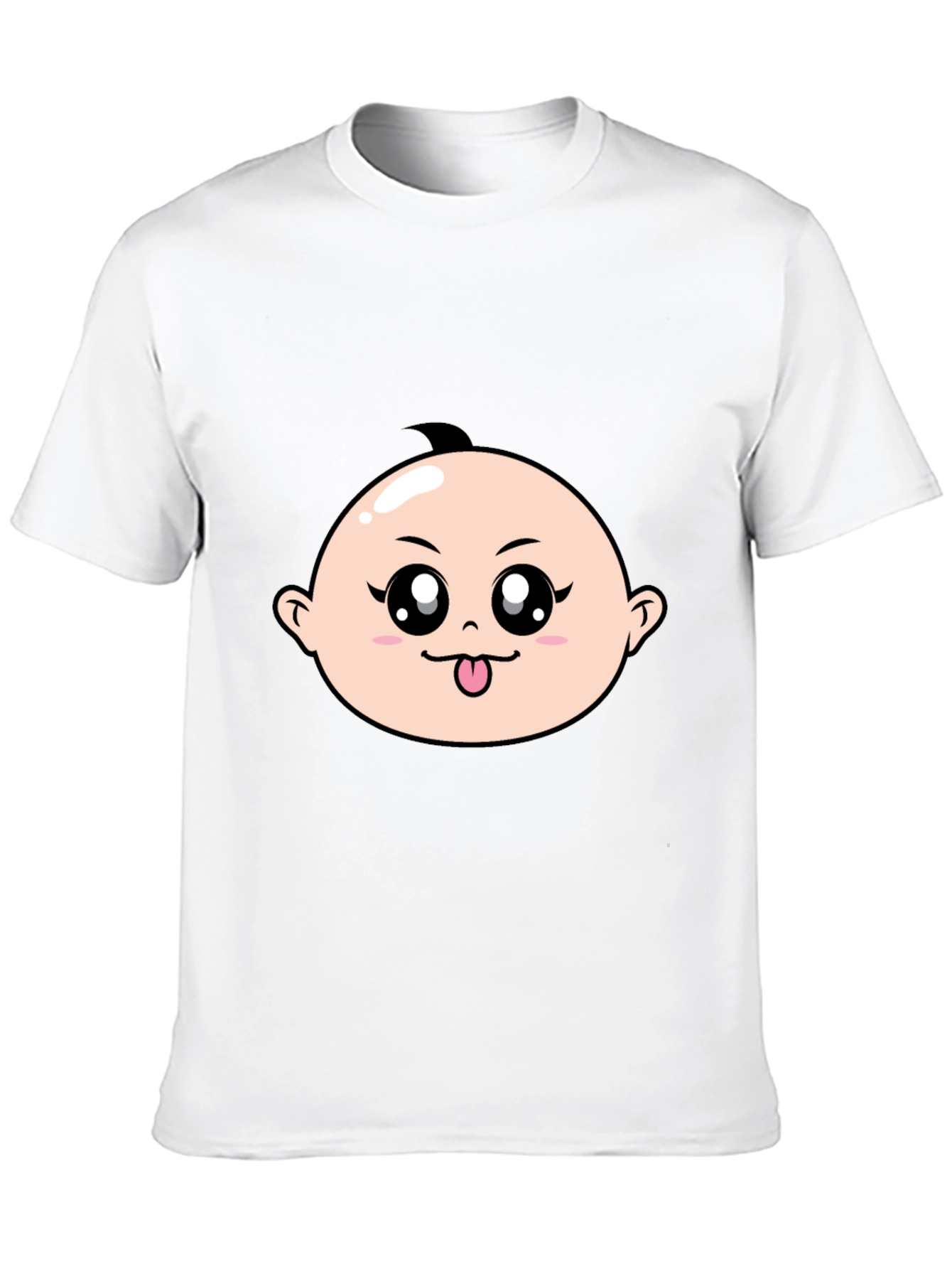 Cute Baby Face Graphic T-Shirt - Black