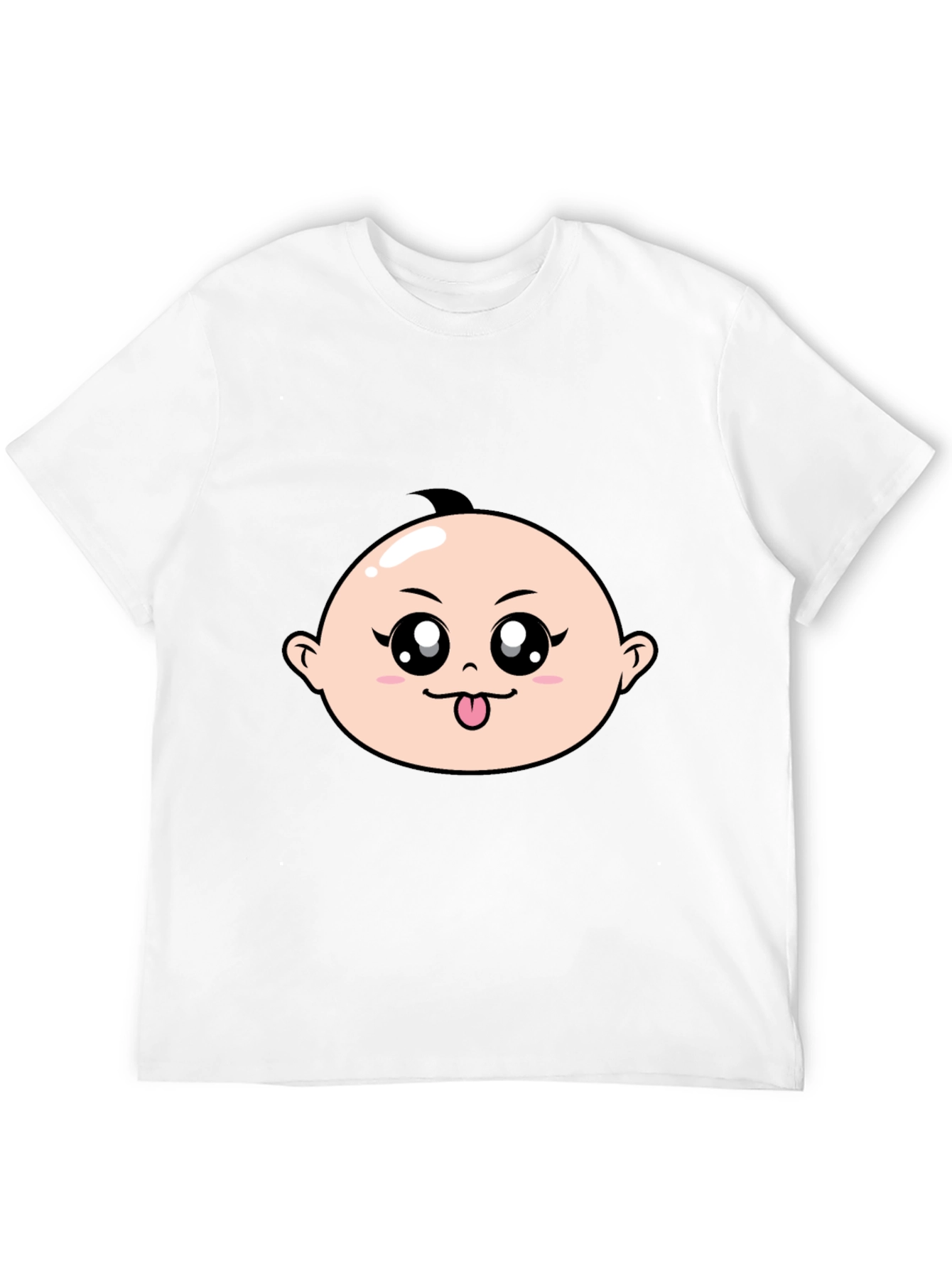 Cute Baby Face Graphic T-Shirt - Black