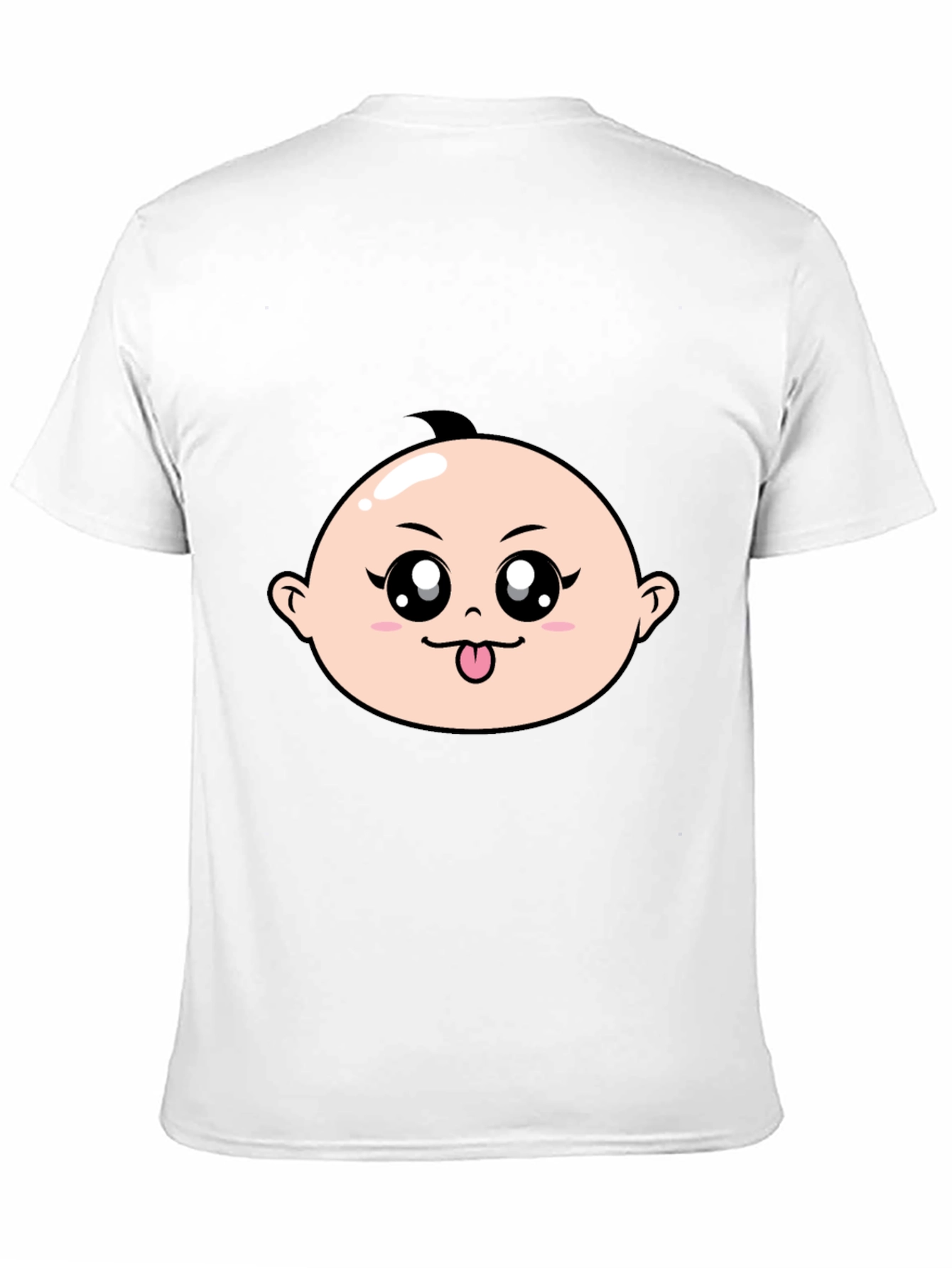 Cute Baby Face Graphic T-Shirt - Black