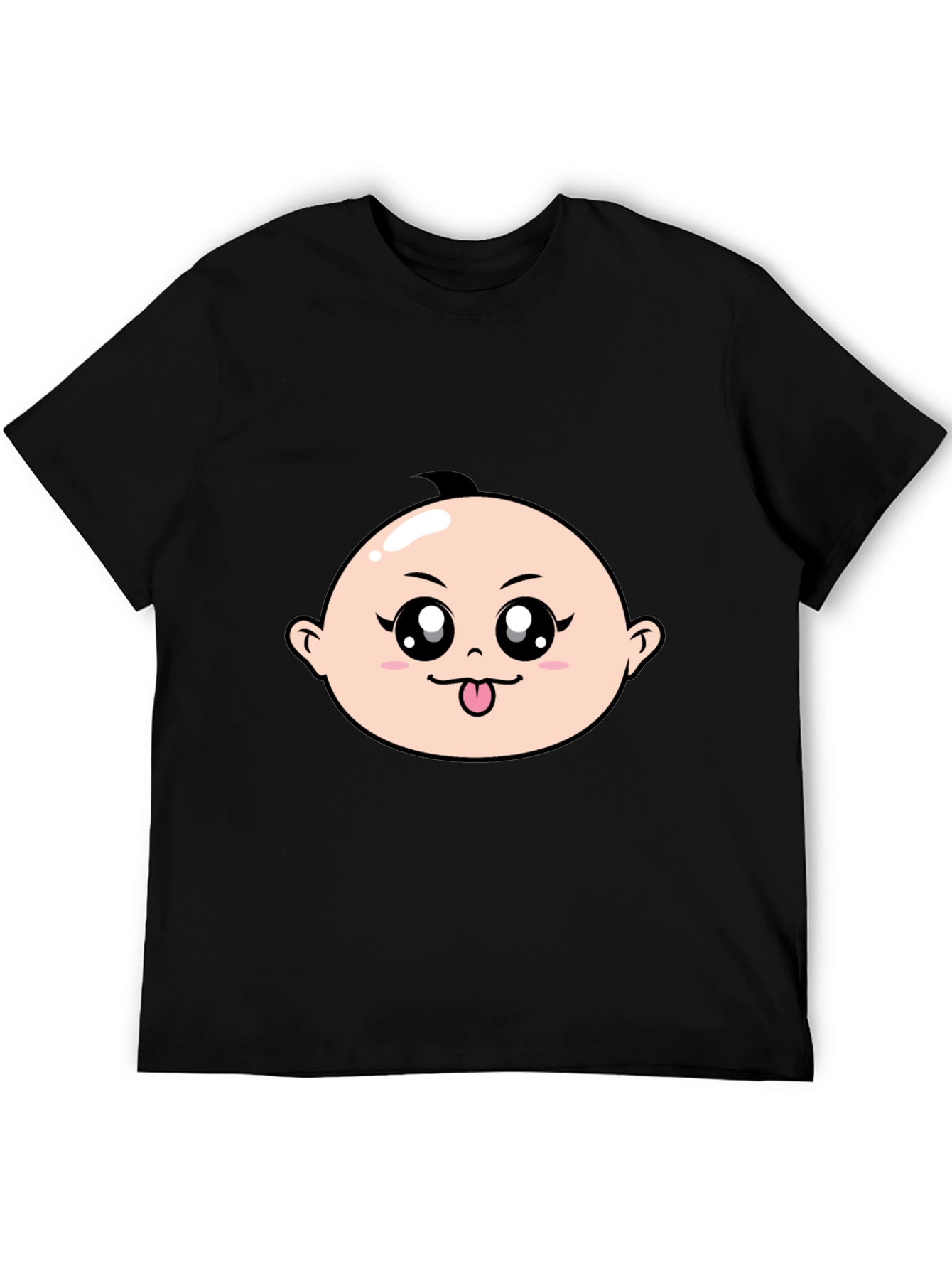 Cute Baby Face Graphic T-Shirt - Black