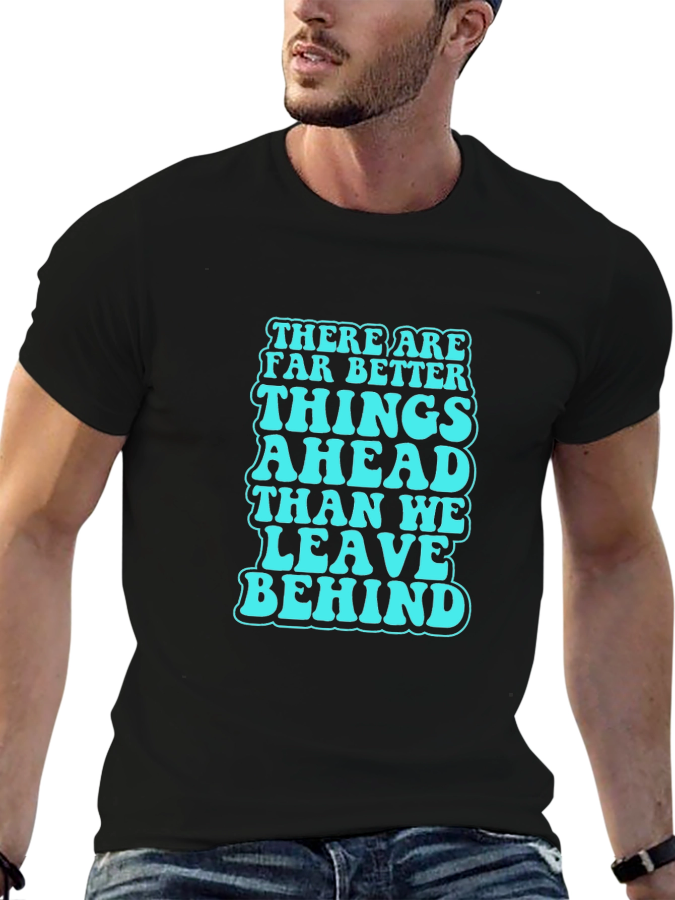 Optimistic Quote Graphic Tee - Black