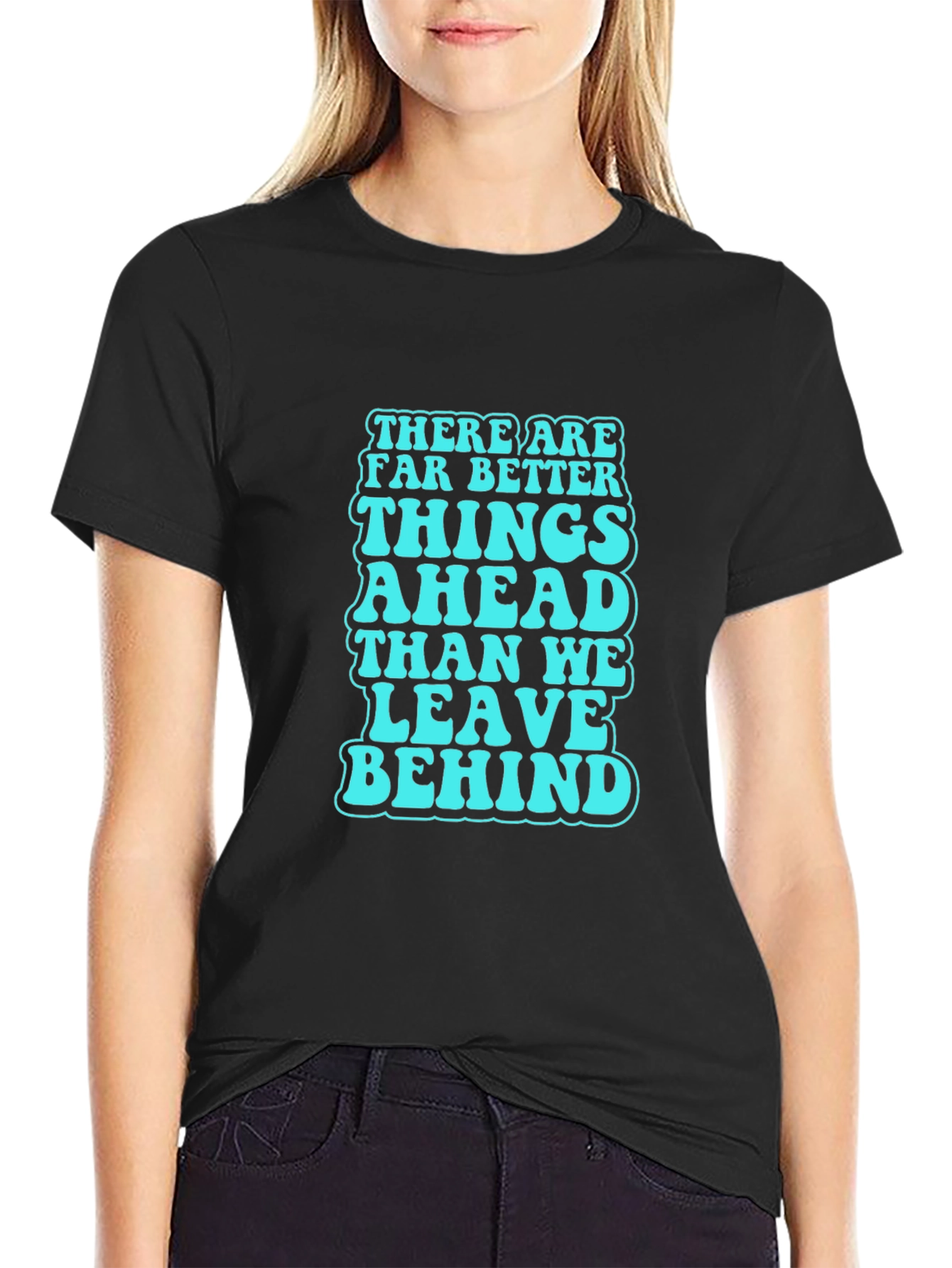 Optimistic Quote Graphic Tee - Black