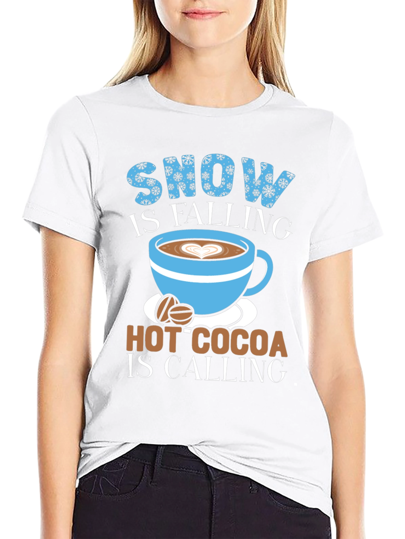 Snow Falling Hot Cocoa Calling T-Shirt Winter Comfort