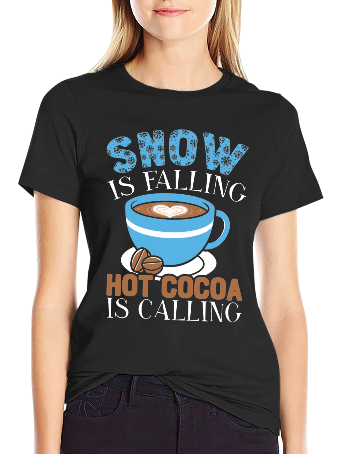 Snow Falling Hot Cocoa Calling T-Shirt Winter Comfort