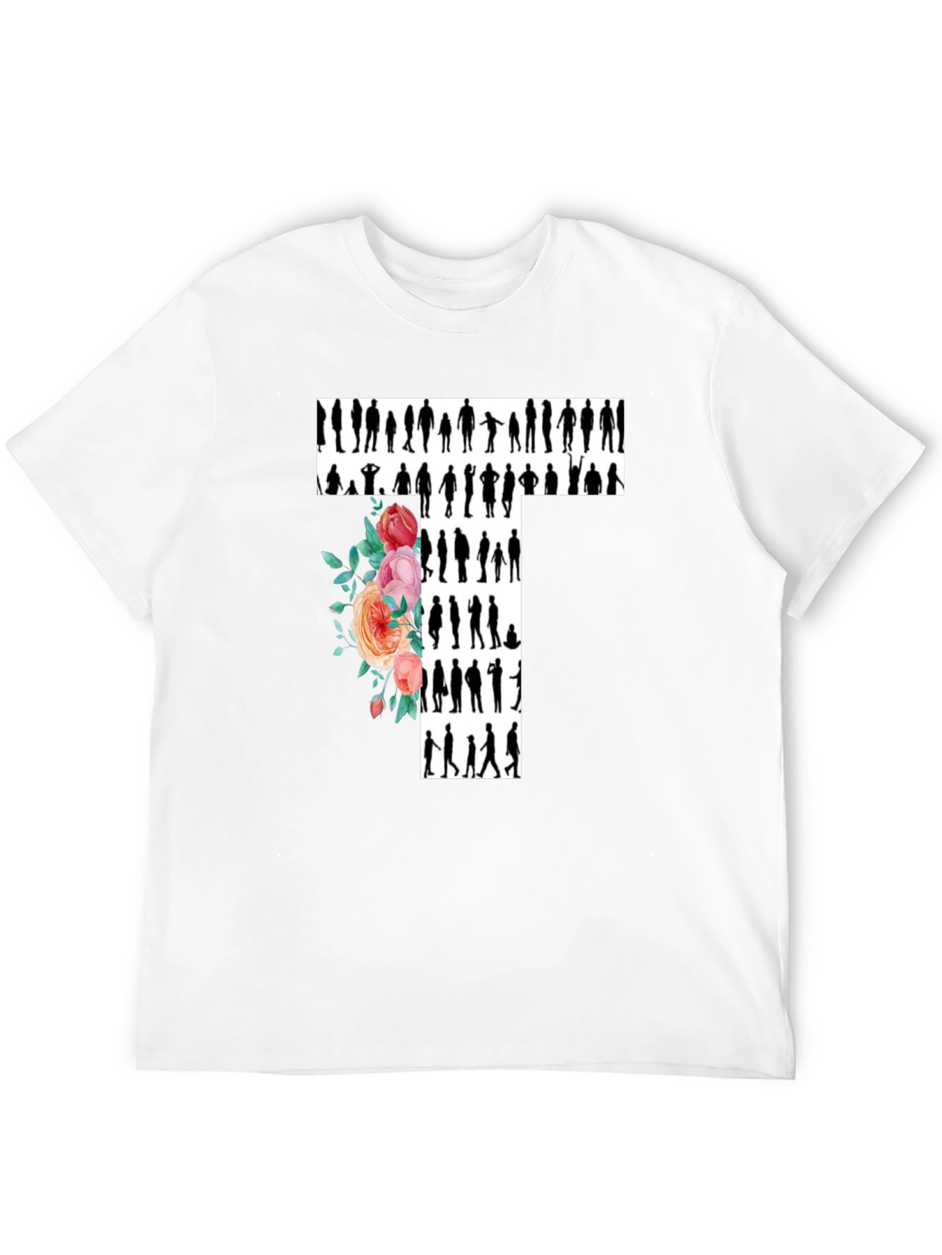 Floral Silhouette T-Shirt - Trendy Graphic Tee