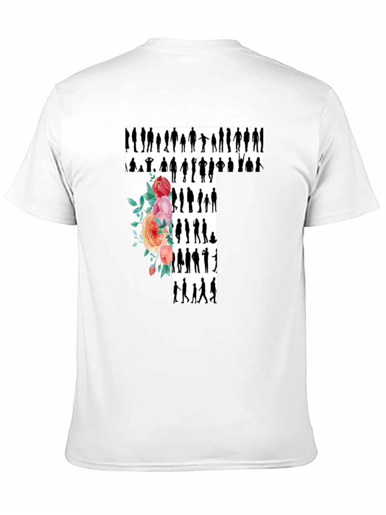 Floral Silhouette T-Shirt - Trendy Graphic Tee