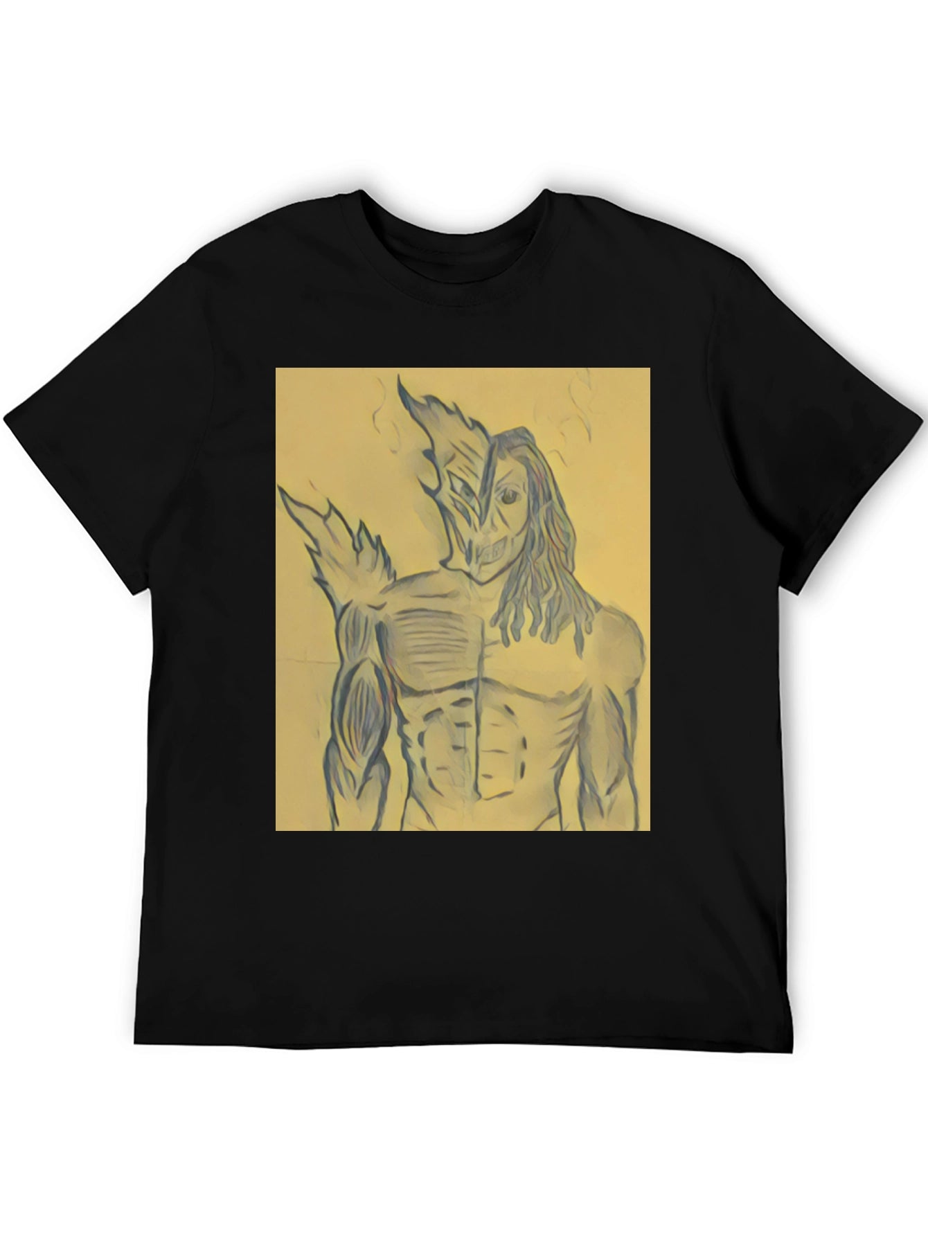 Graphic Print Black T-Shirt - Unique Design
