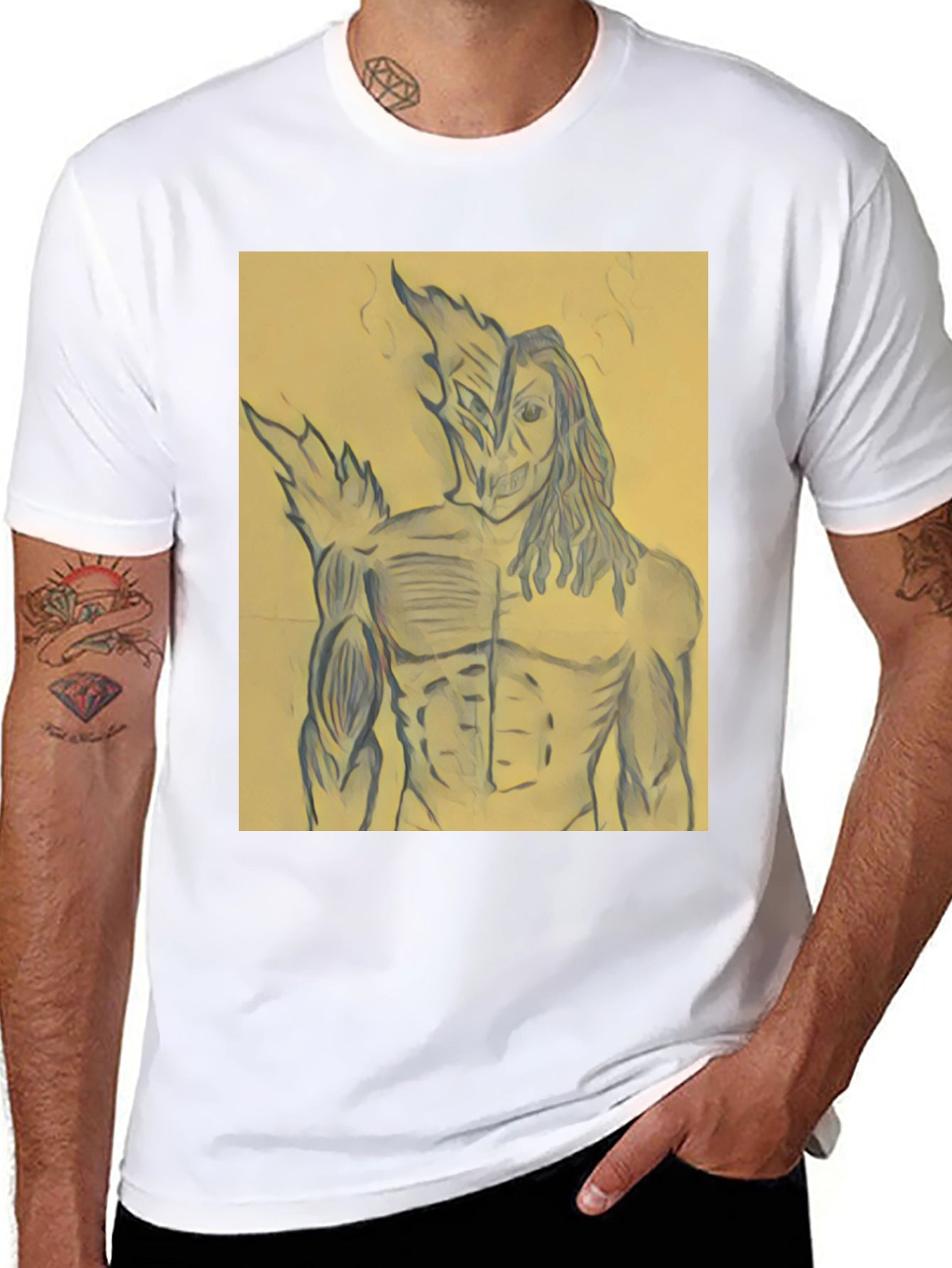 Graphic Print Black T-Shirt - Unique Design
