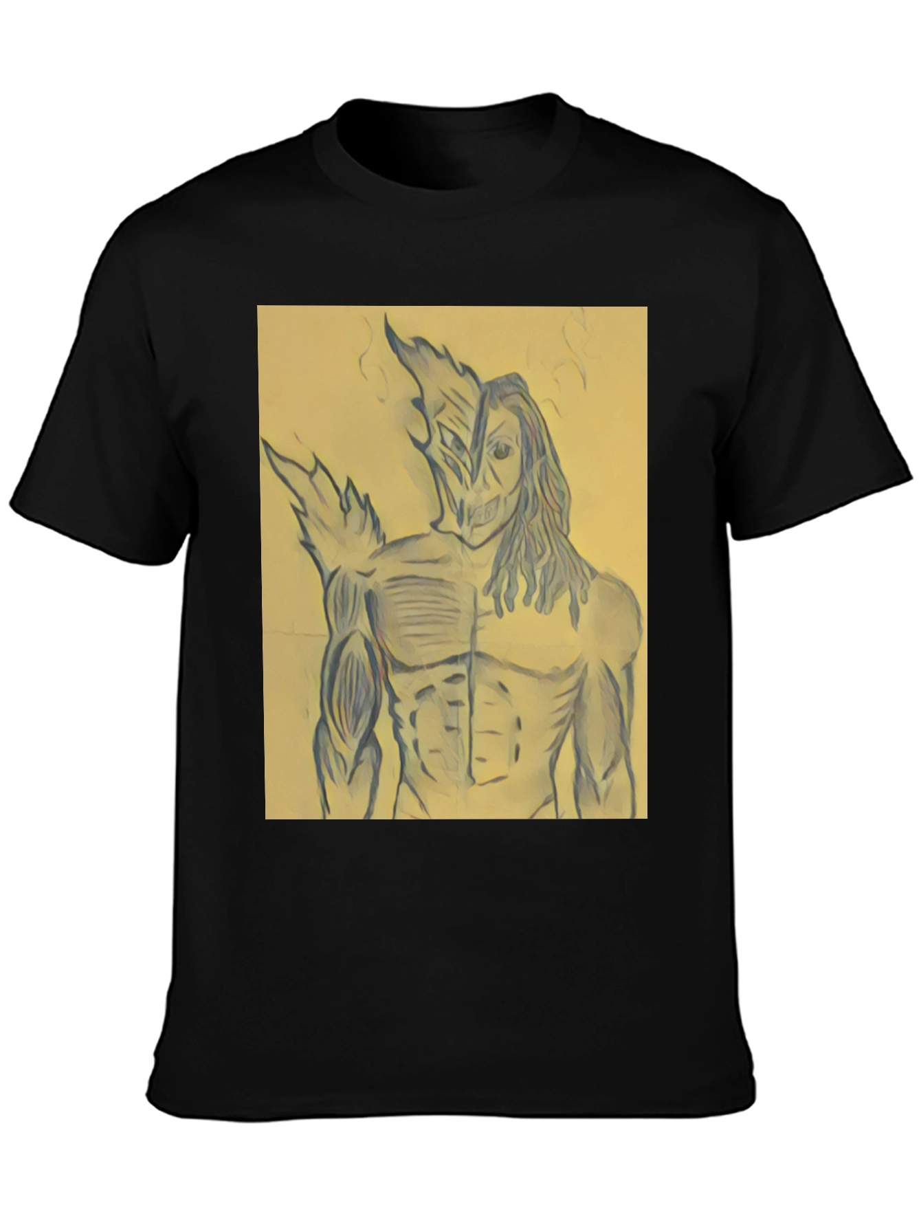 Graphic Print Black T-Shirt - Unique Design