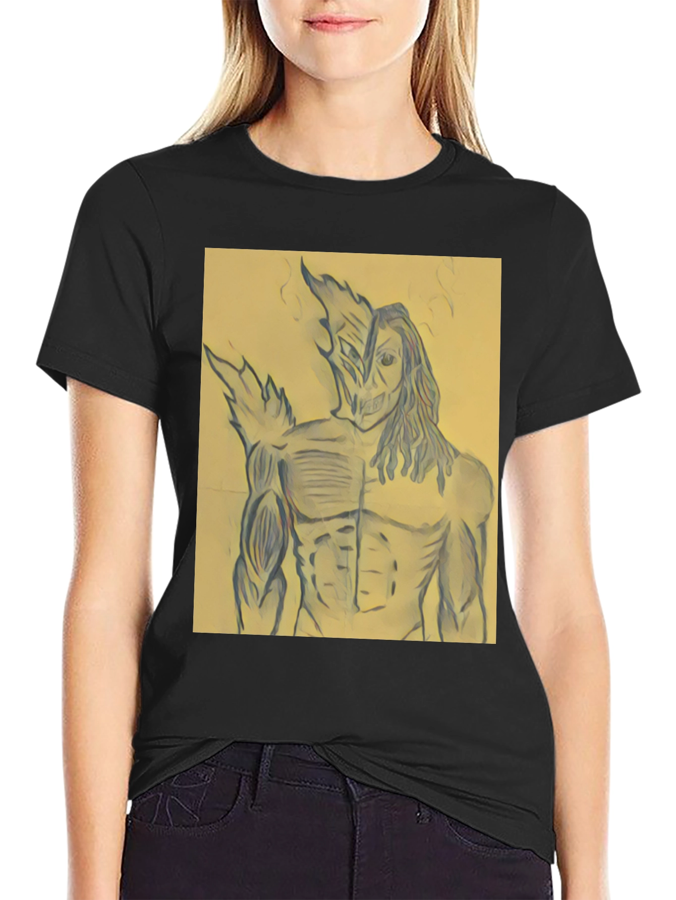 Graphic Print Black T-Shirt - Unique Design