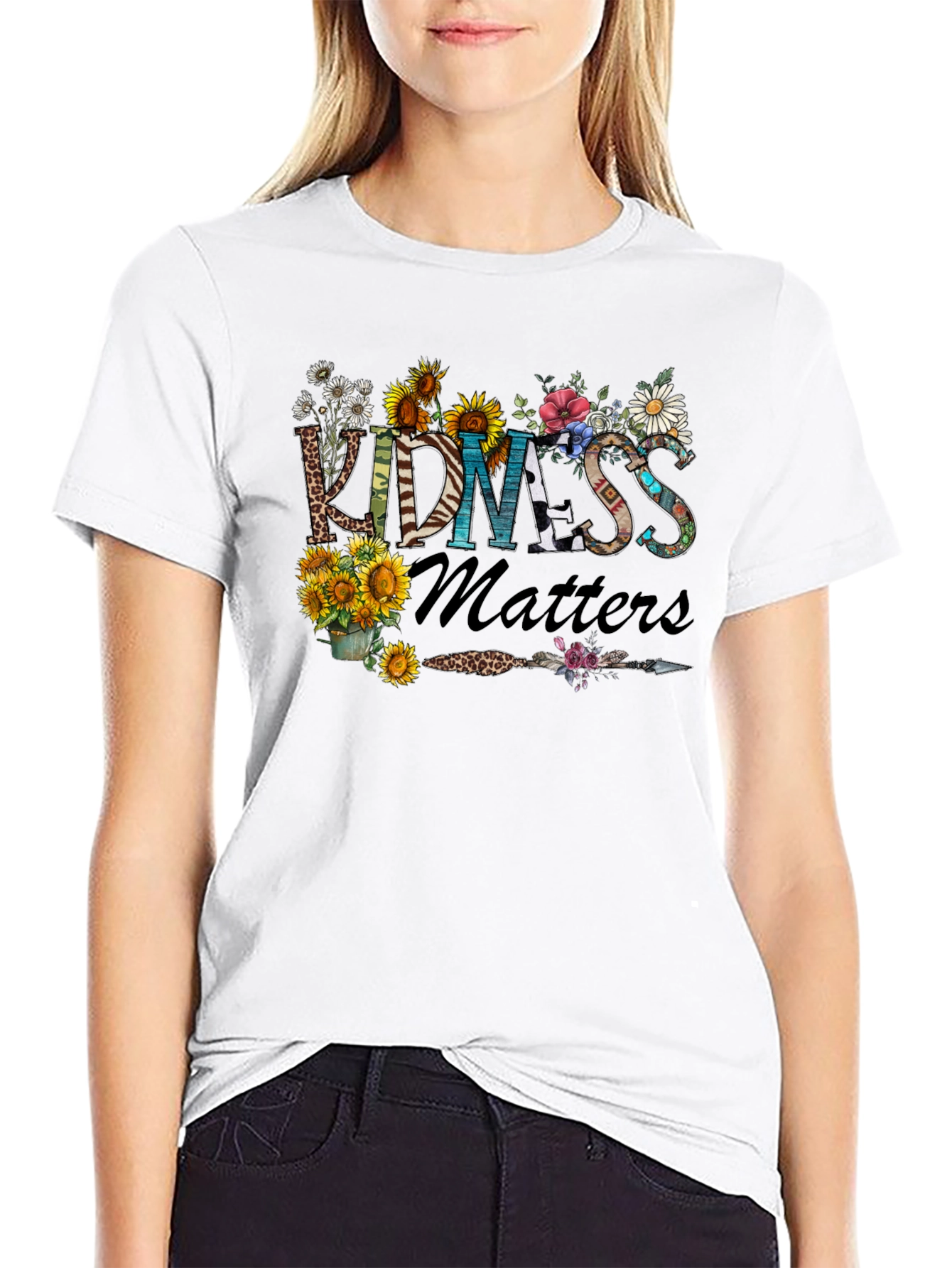 Kindness Matters Floral Graphic T-Shirt