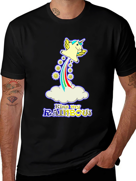 Kiss My Rainbow Funny Unicorn Graphic Tee