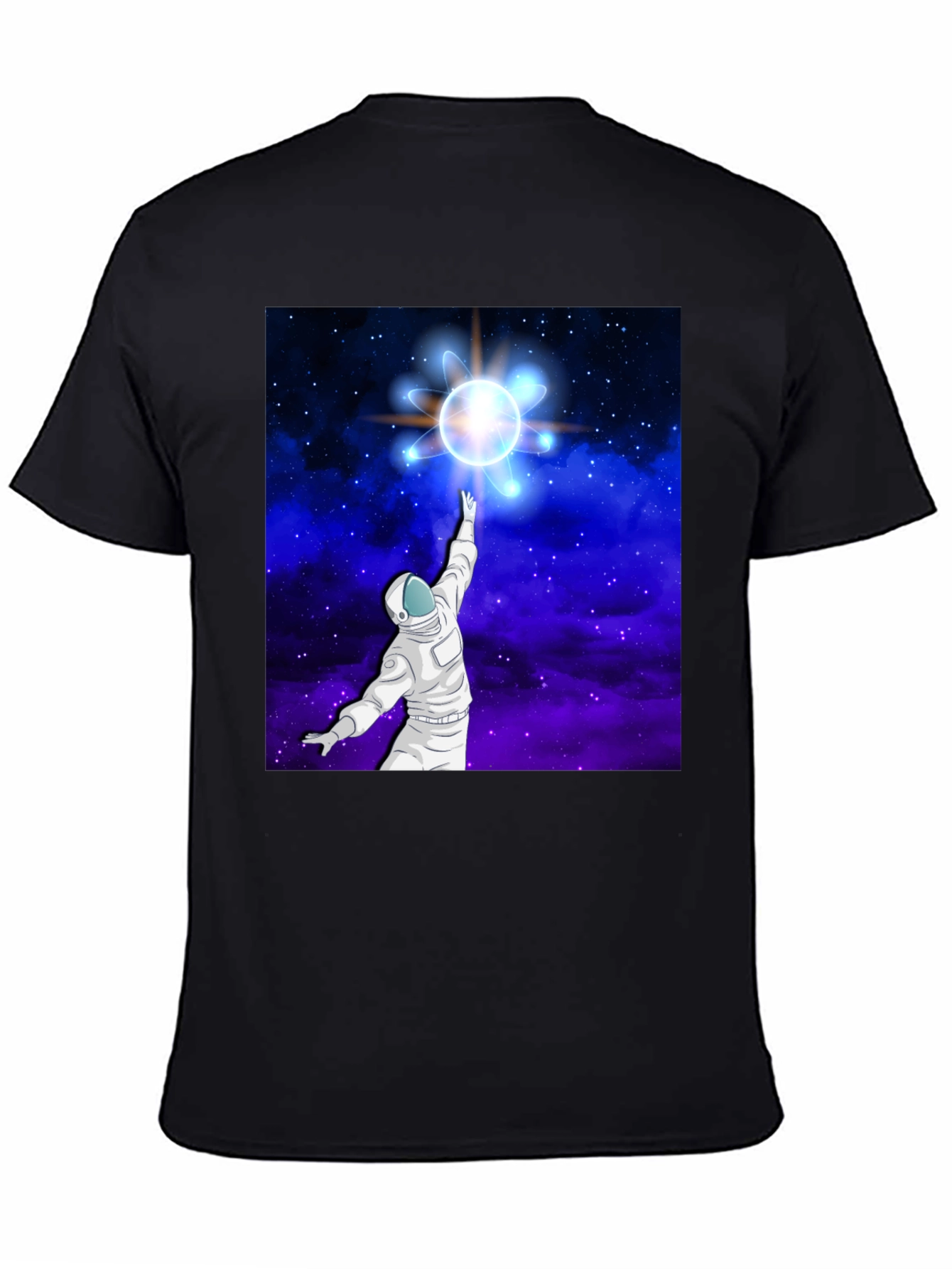 Astronaut Space Atom Black T-Shirt