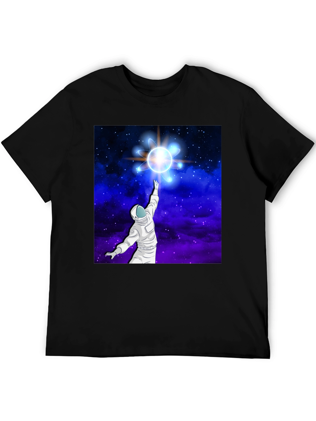 Astronaut Space Atom Black T-Shirt