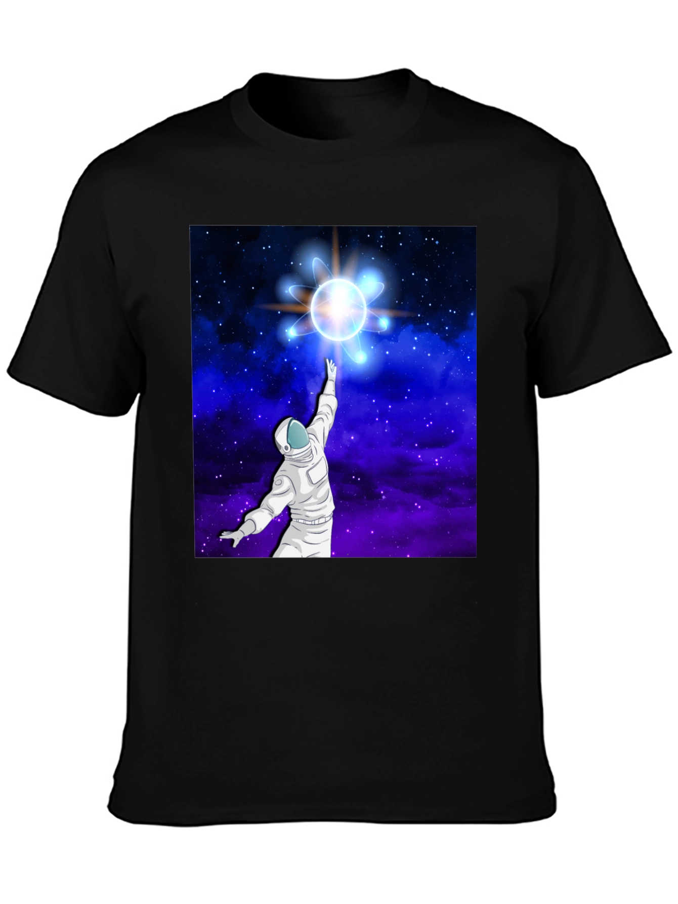 Astronaut Space Atom Black T-Shirt