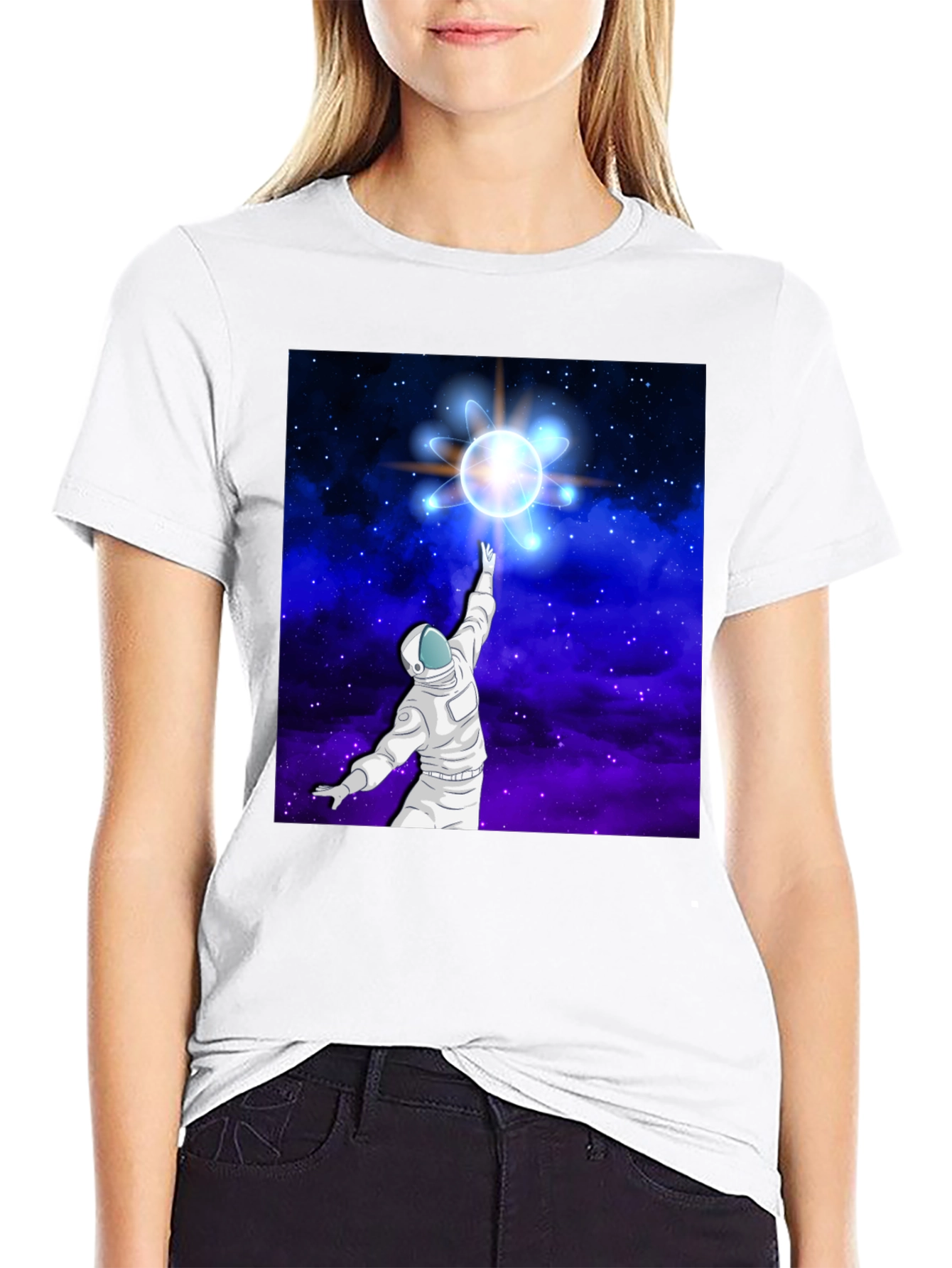 Astronaut Space Atom Black T-Shirt