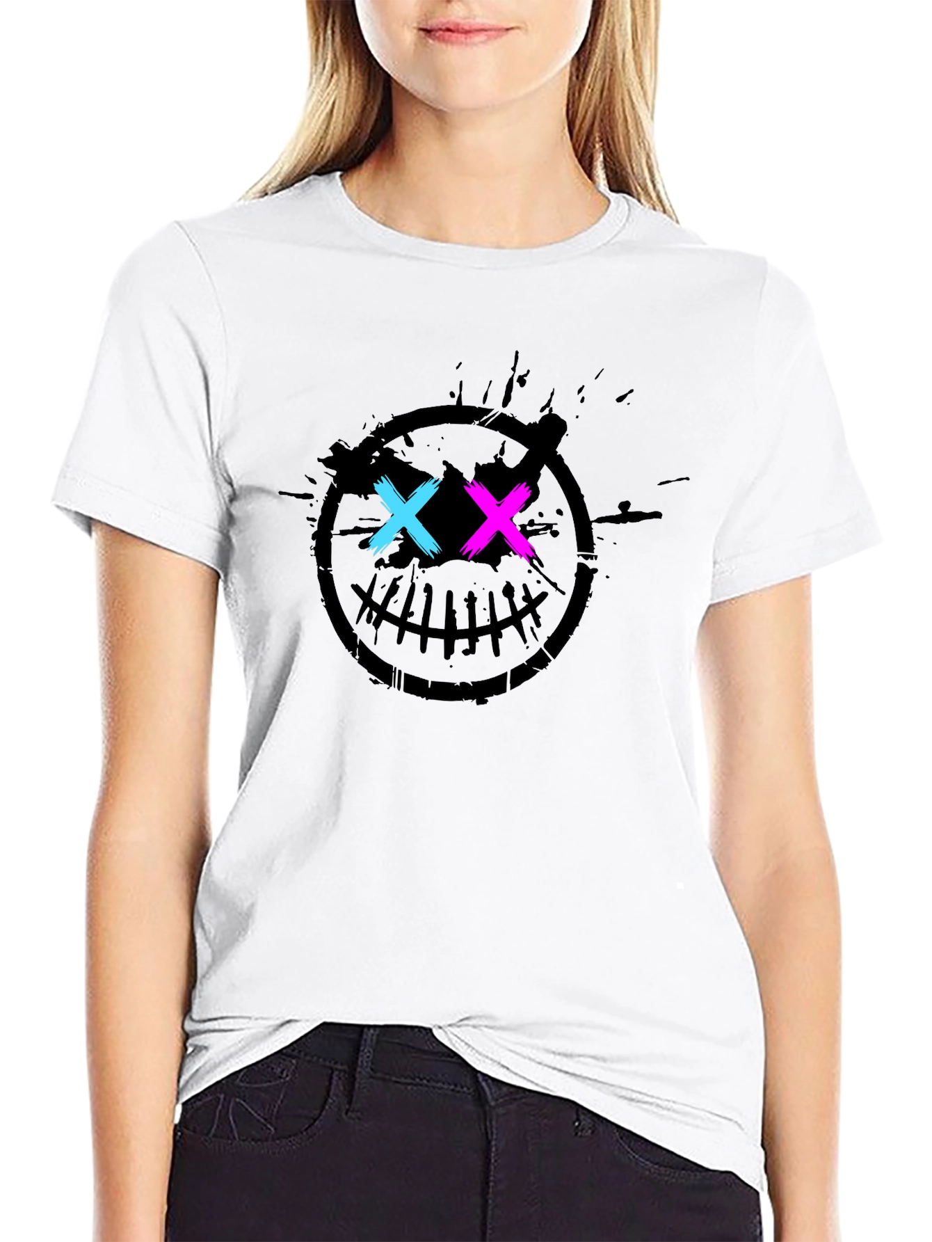 Neon X Eyes Black Graphic Tee