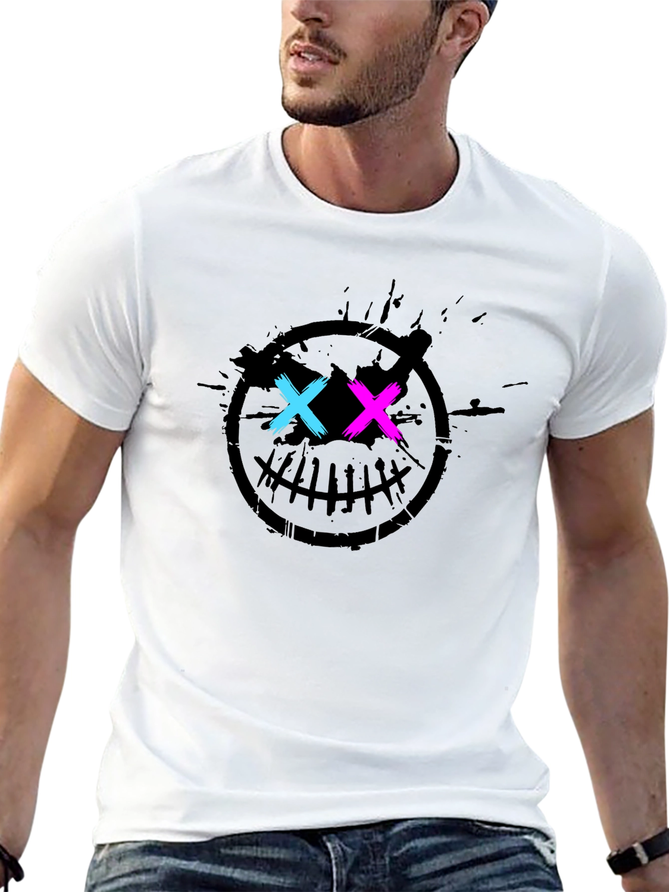 Neon X Eyes Black Graphic Tee
