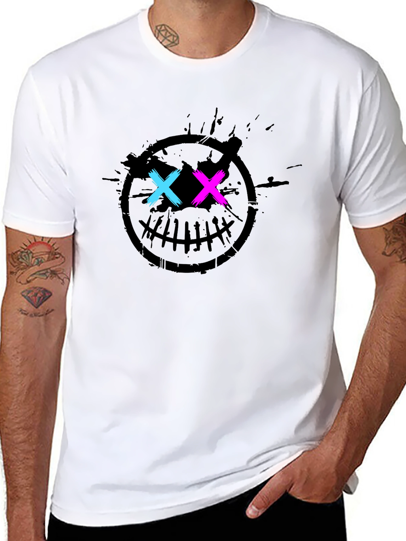 Neon X Eyes Black Graphic Tee