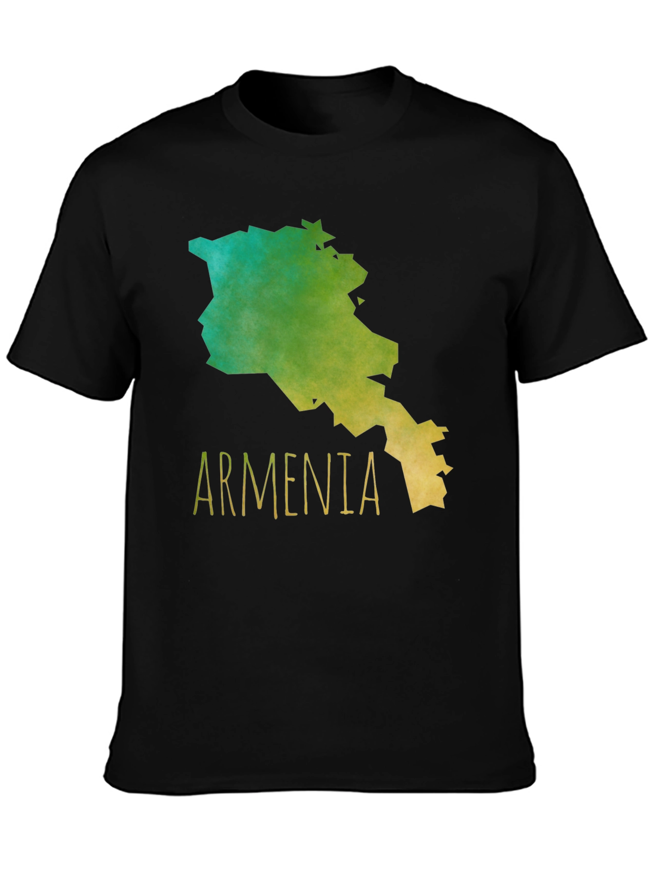 Armenia Map Graphic Tee - Black Cotton T-Shirt