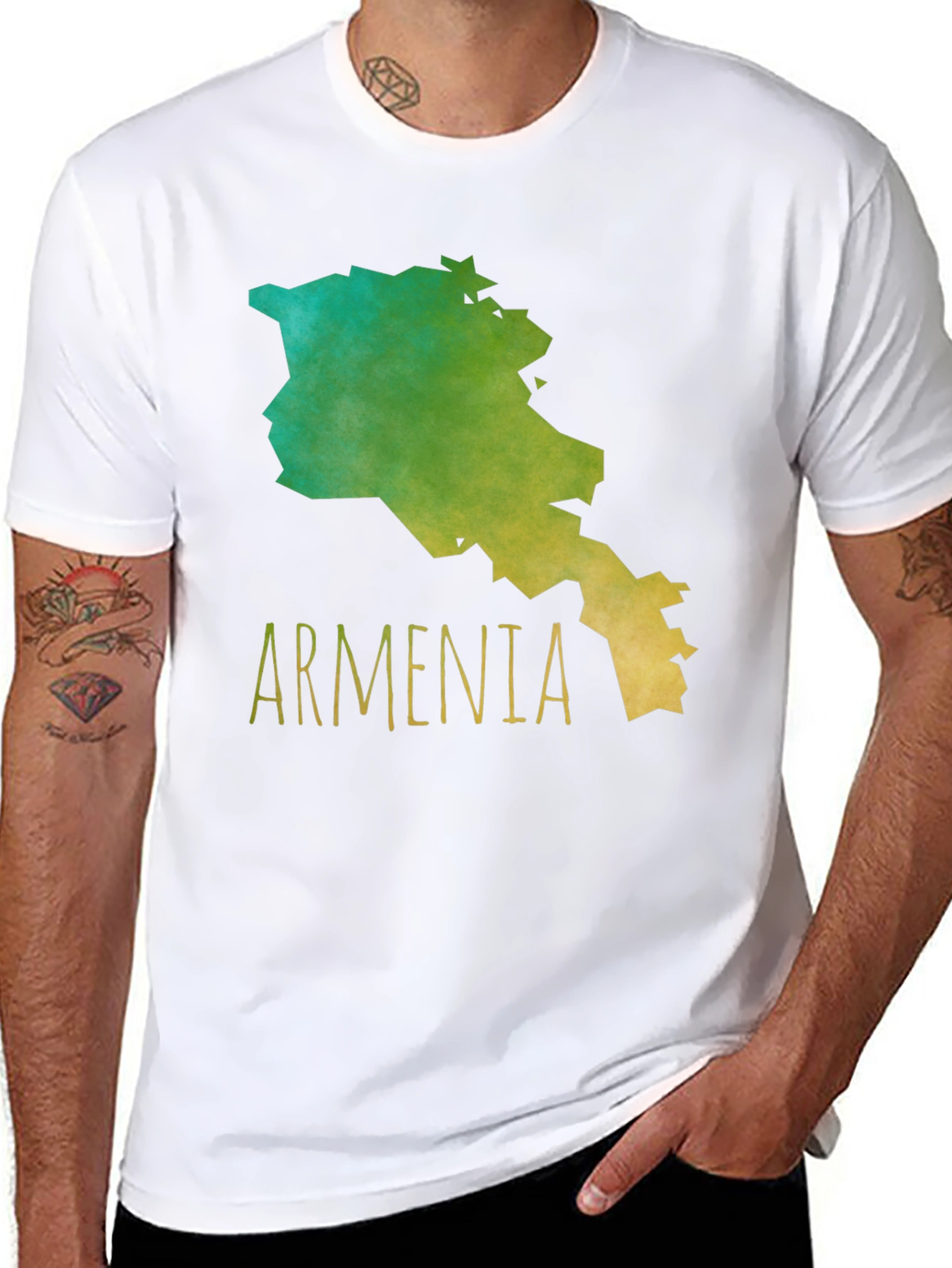 Armenia Map Graphic Tee - Black Cotton T-Shirt