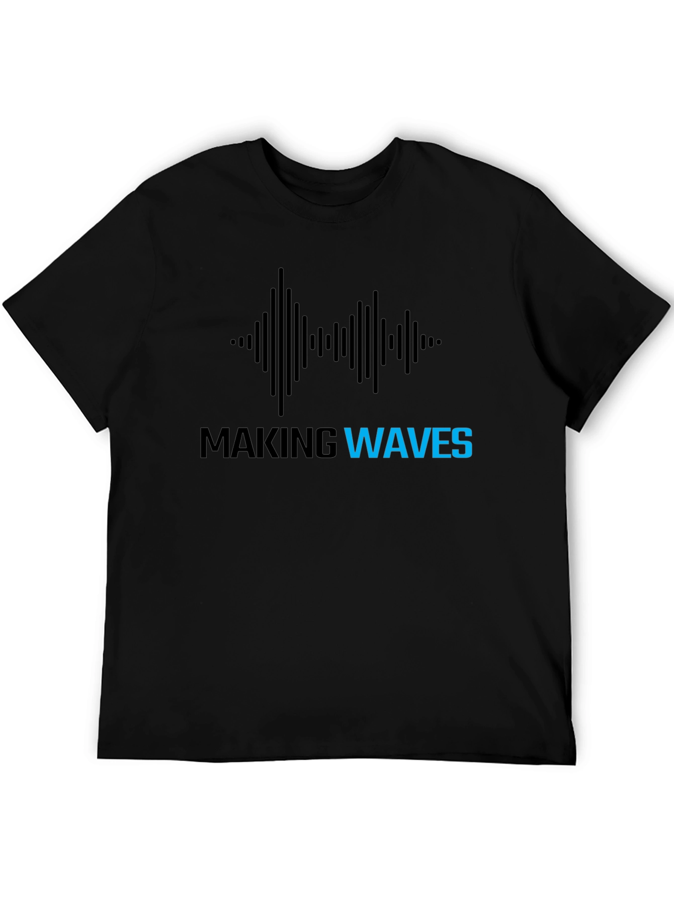 Making Waves Graphic Tee - Black Cotton T-Shirt