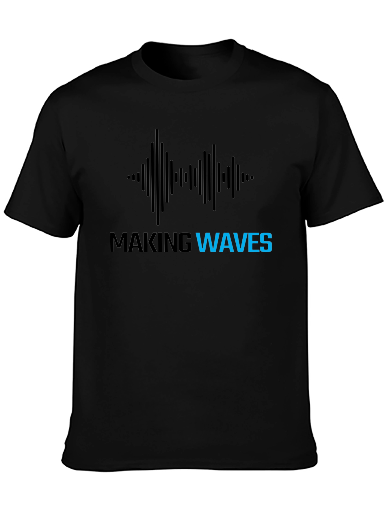 Making Waves Graphic Tee - Black Cotton T-Shirt