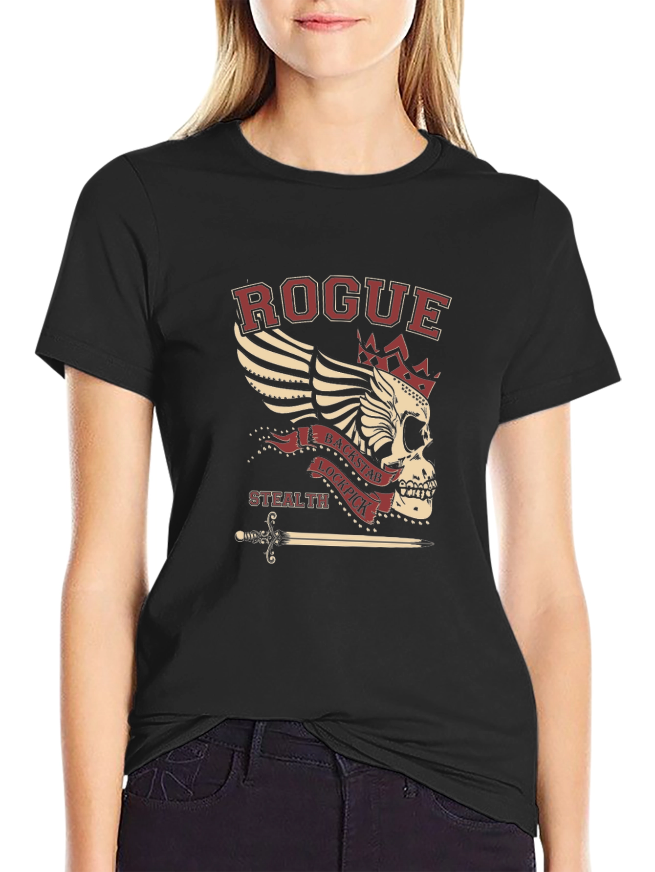 Rogue Skull T-Shirt: Backstab Lockpick Stealth