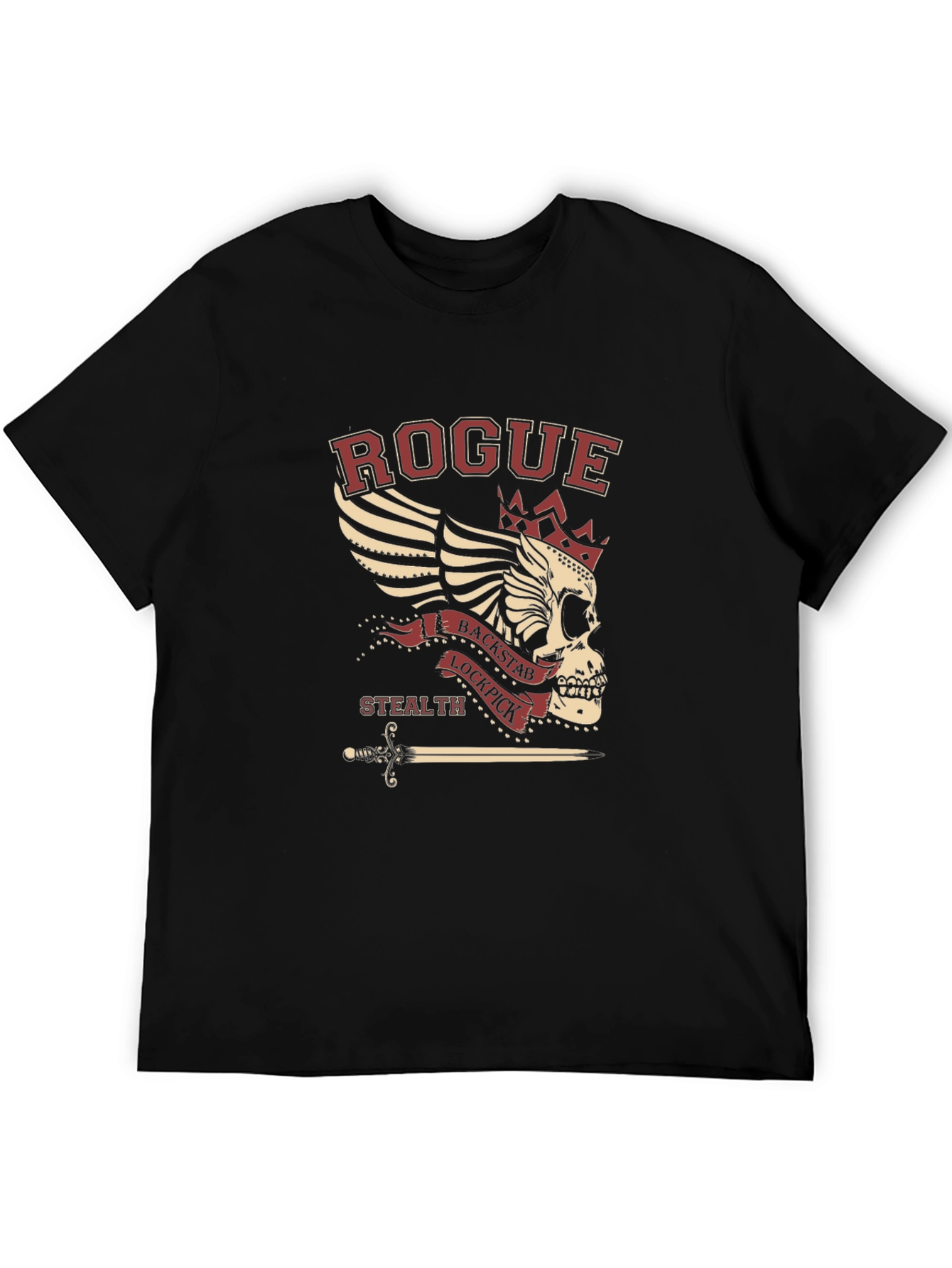 Rogue Skull T-Shirt: Backstab Lockpick Stealth