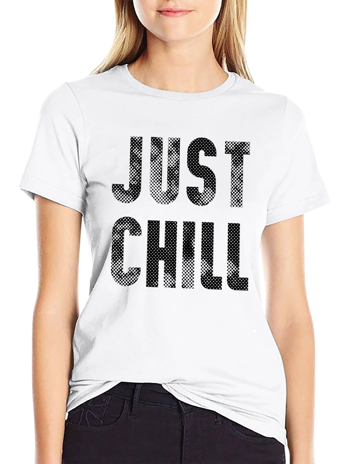 Just Chill Black Graphic T-Shirt Casual Wear