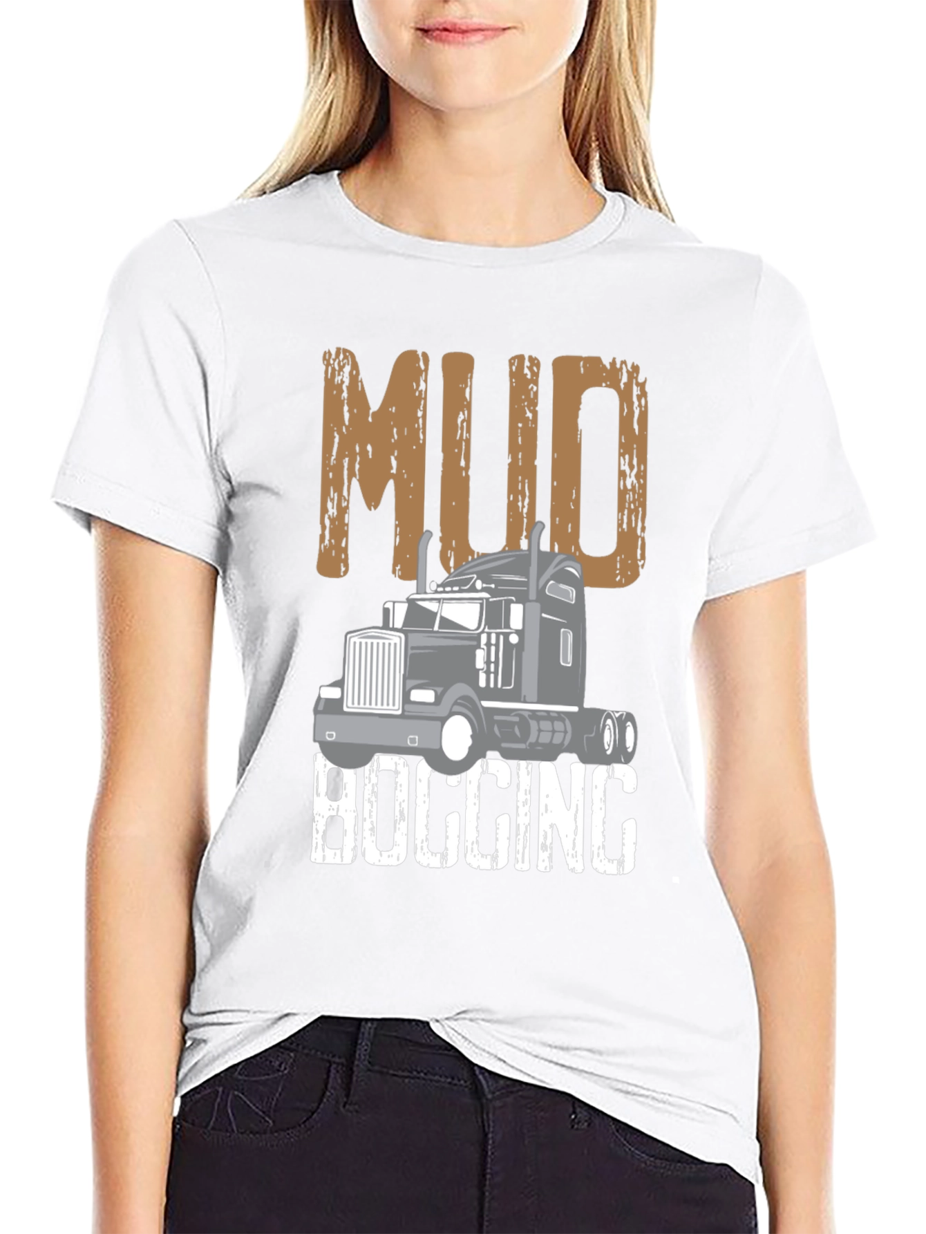Mud Bogging Truck Graphic Tee - Mens Black T-Shirt