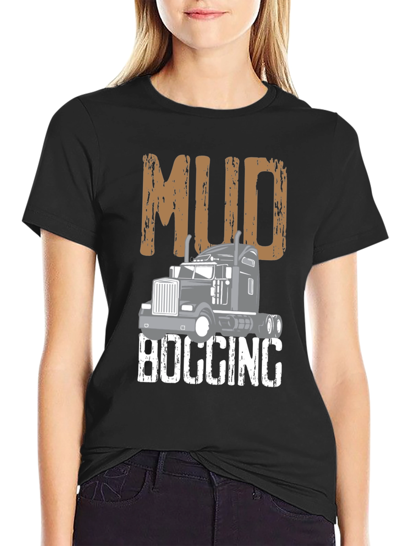 Mud Bogging Truck Graphic Tee - Mens Black T-Shirt
