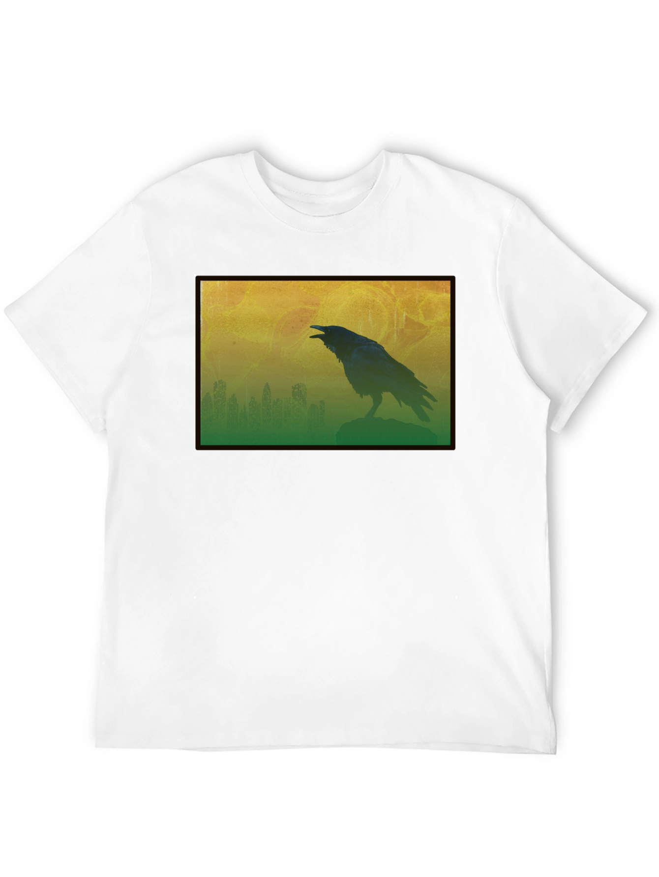 Raven Silhouette Graphic Tee - Mens Black T-Shirt