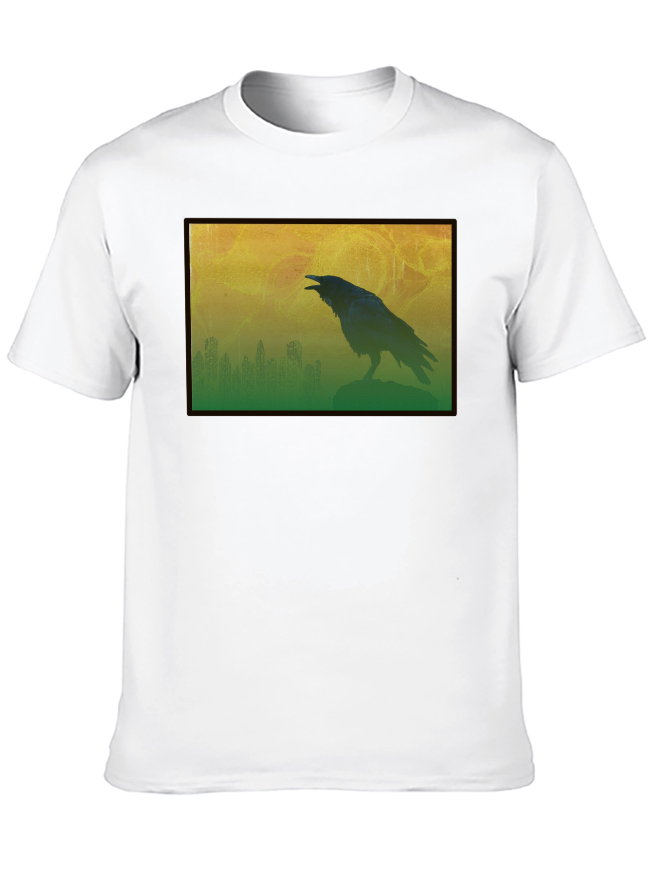 Raven Silhouette Graphic Tee - Mens Black T-Shirt