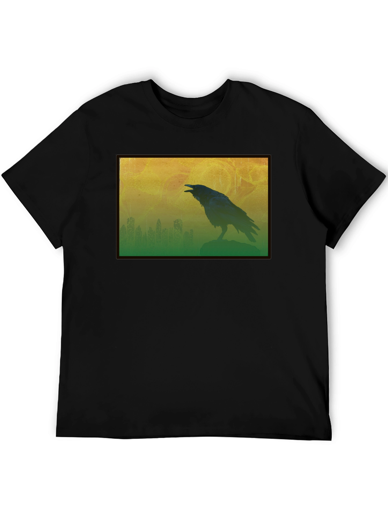 Raven Silhouette Graphic Tee - Mens Black T-Shirt