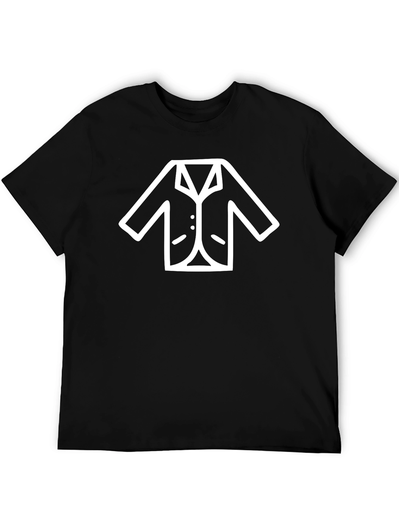 Black T-Shirt with White Suit Graphic