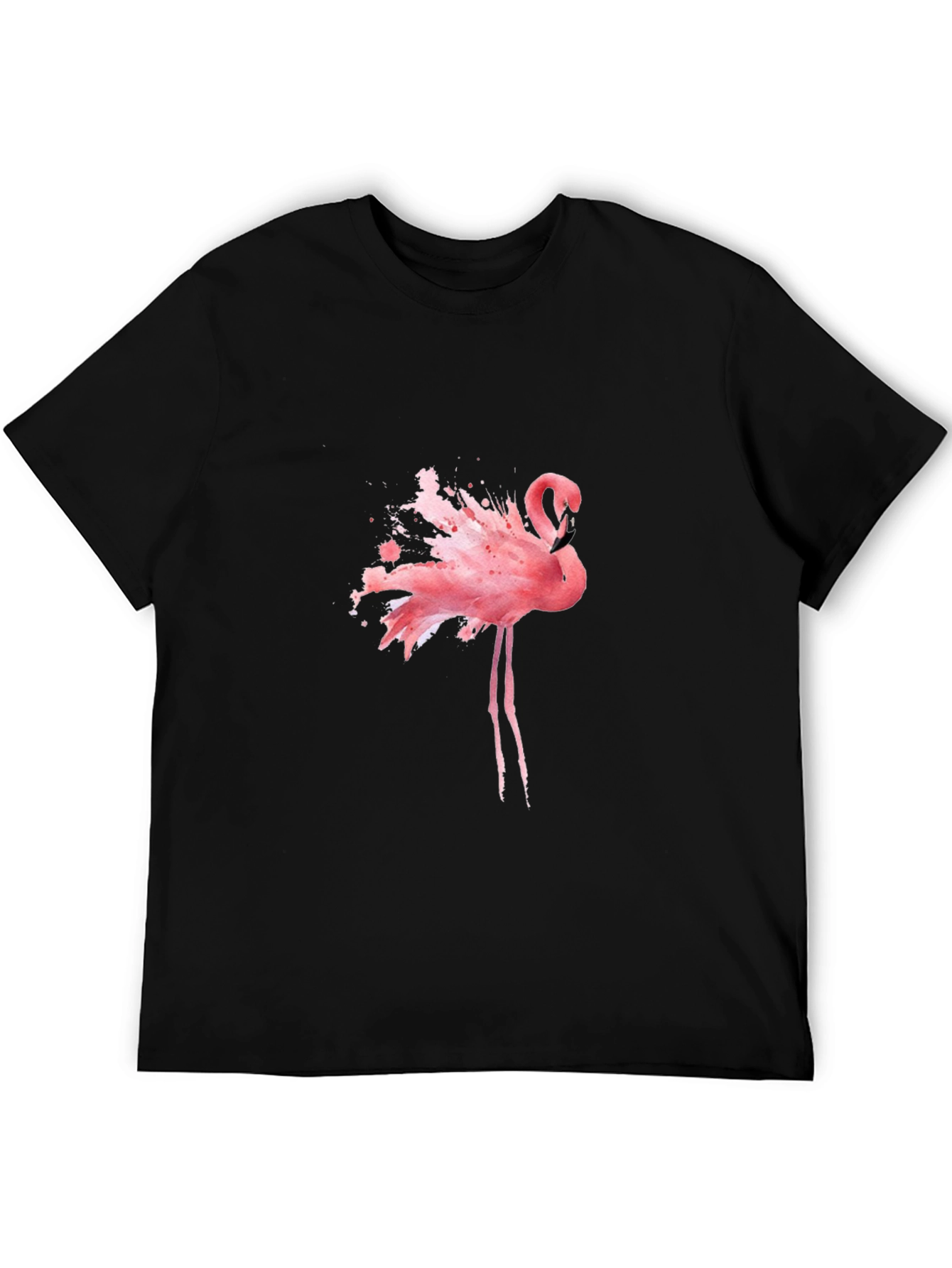 Flamingo Splash Graphic Tee - Black