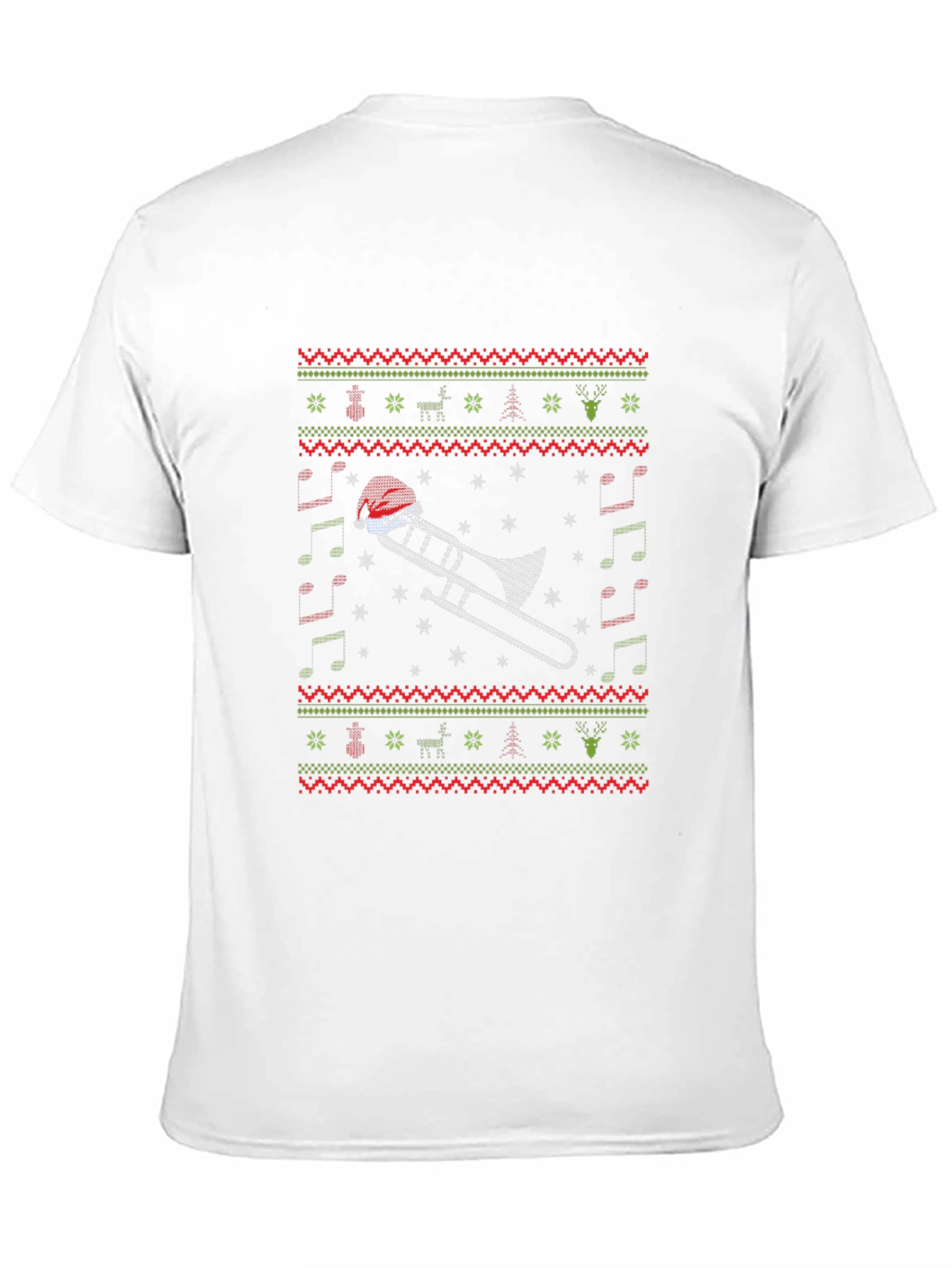 Christmas Trombone Santa Hat Ugly Sweater T-Shirt
