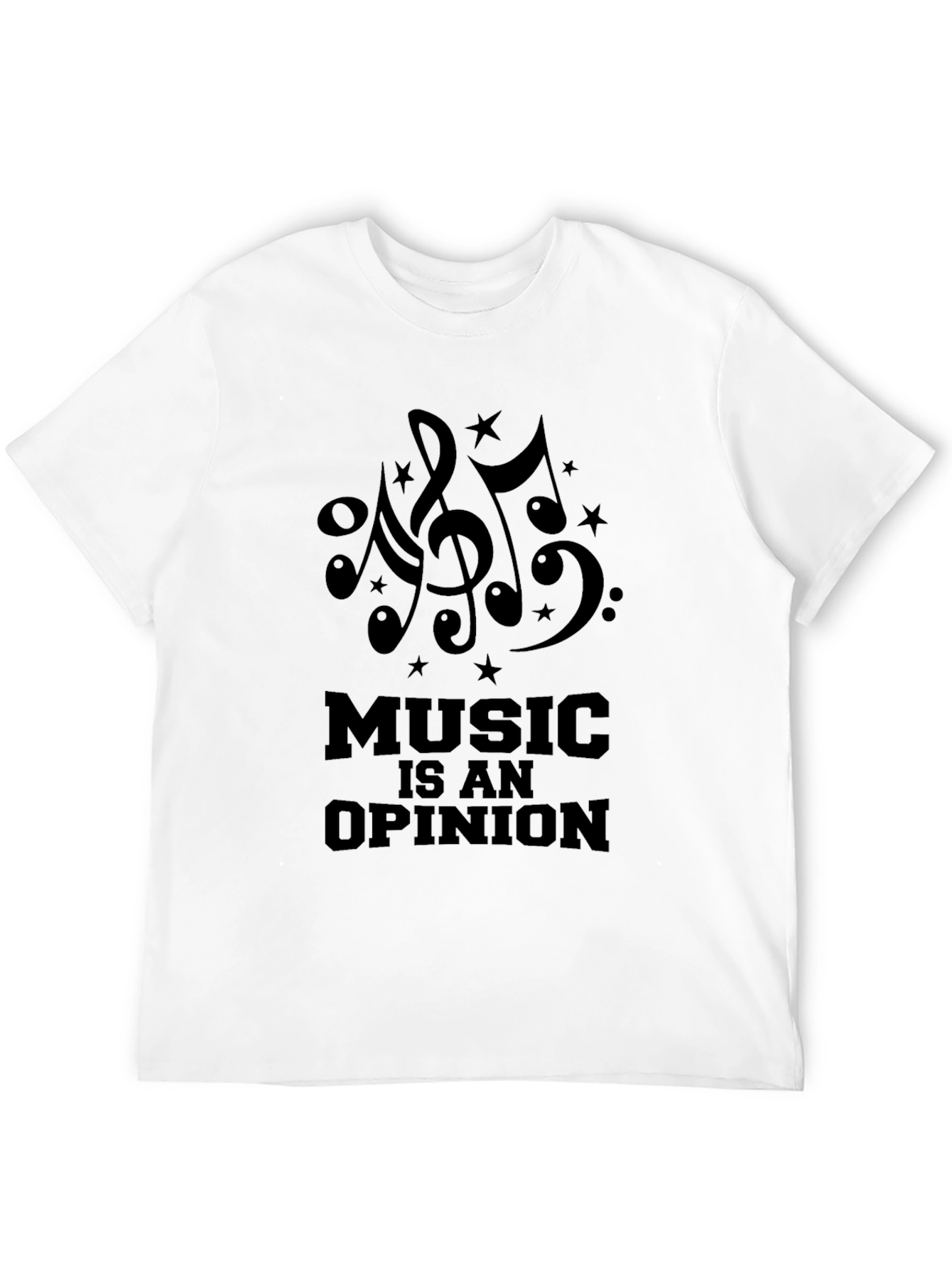 Music is an Opinion Black Graphic Tee