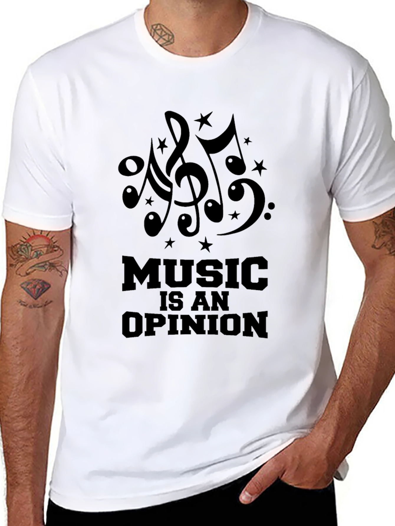 Music is an Opinion Black Graphic Tee
