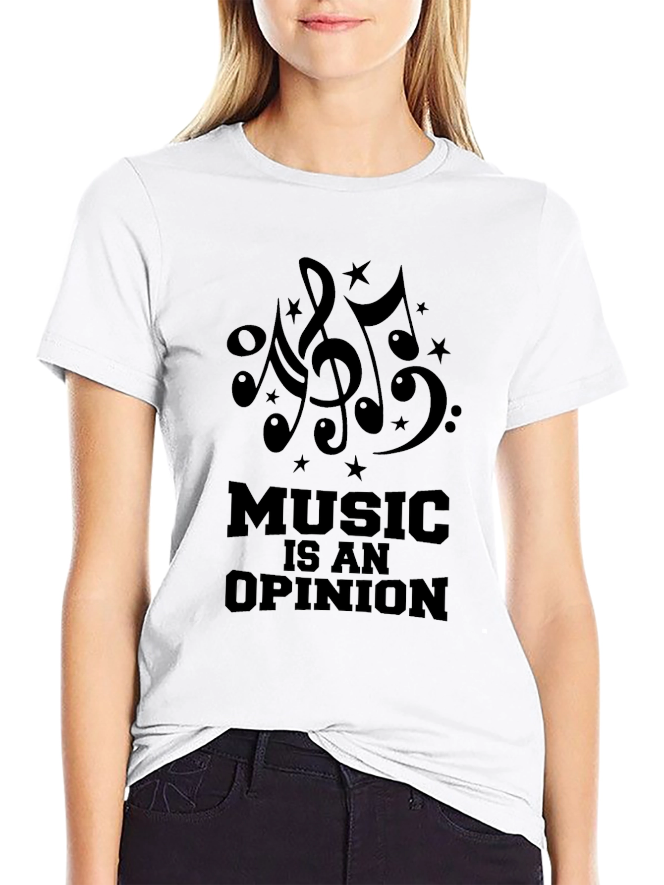 Music is an Opinion Black Graphic Tee