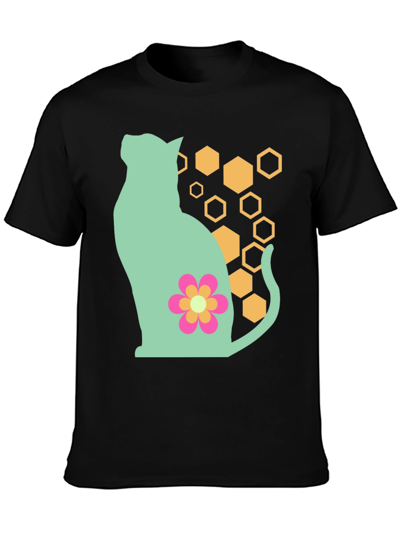Cat & Flower Graphic Tee