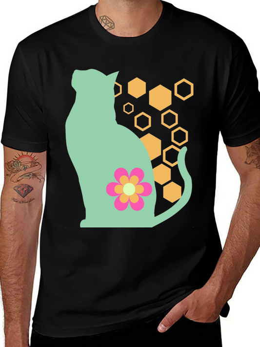 Cat & Flower Graphic Tee