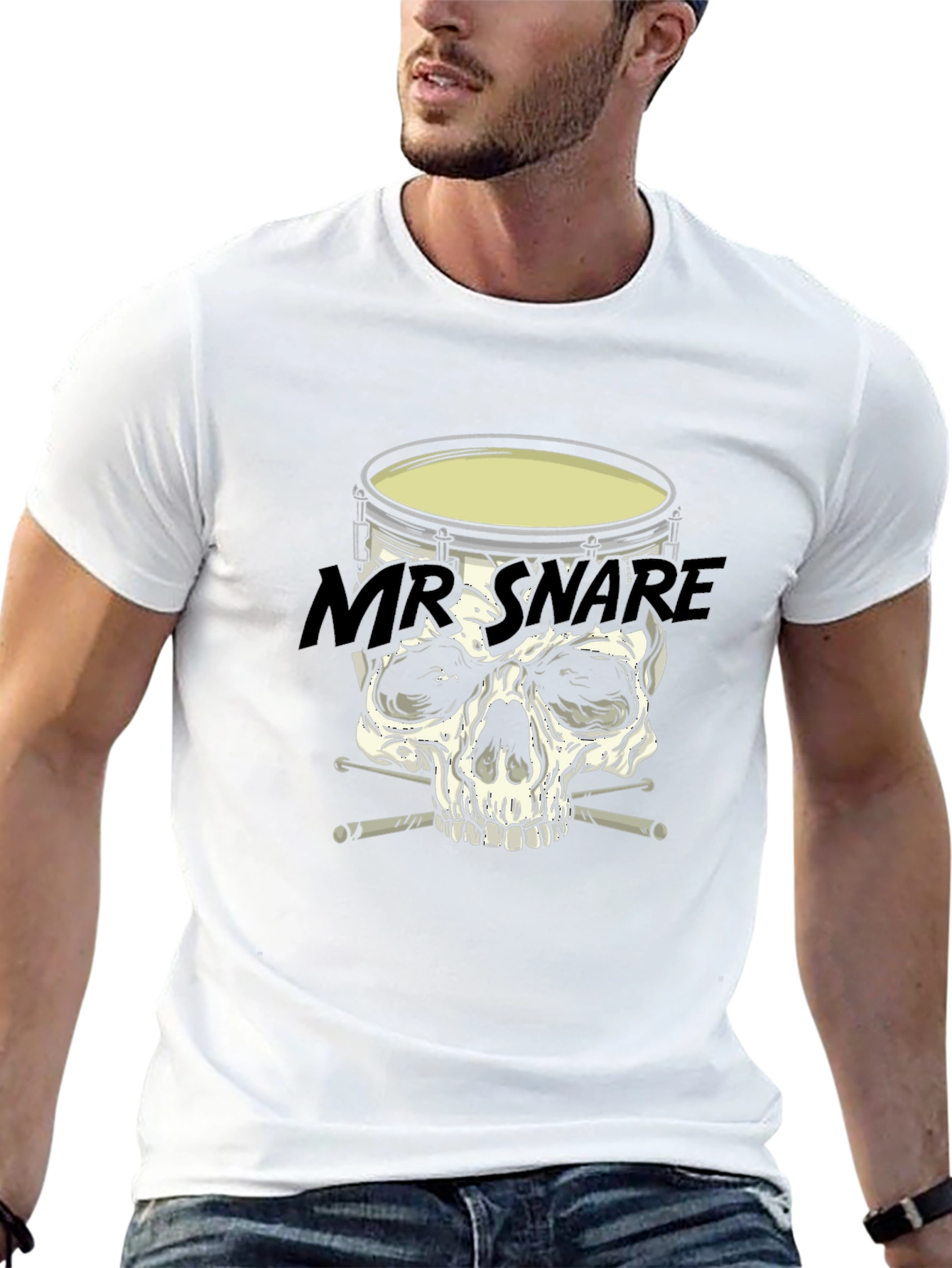 Mr. Snare Drum Skull Graphic T-Shirt