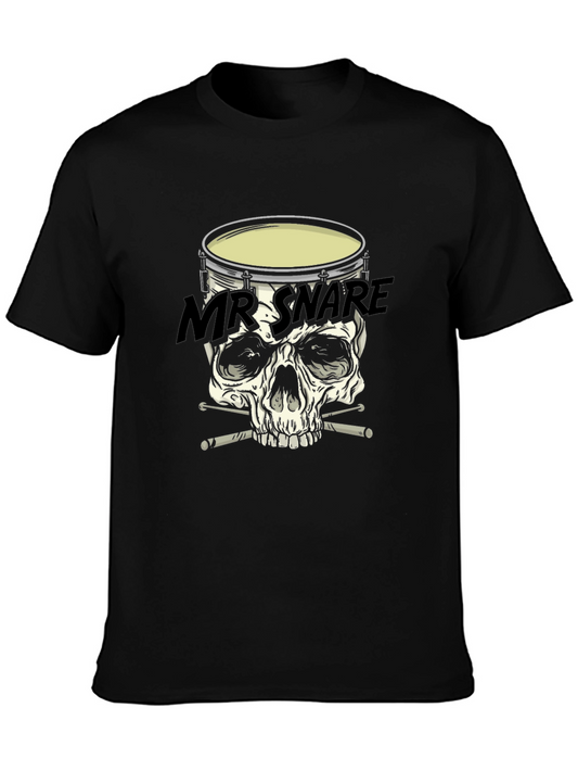 Mr. Snare Drum Skull Graphic T-Shirt