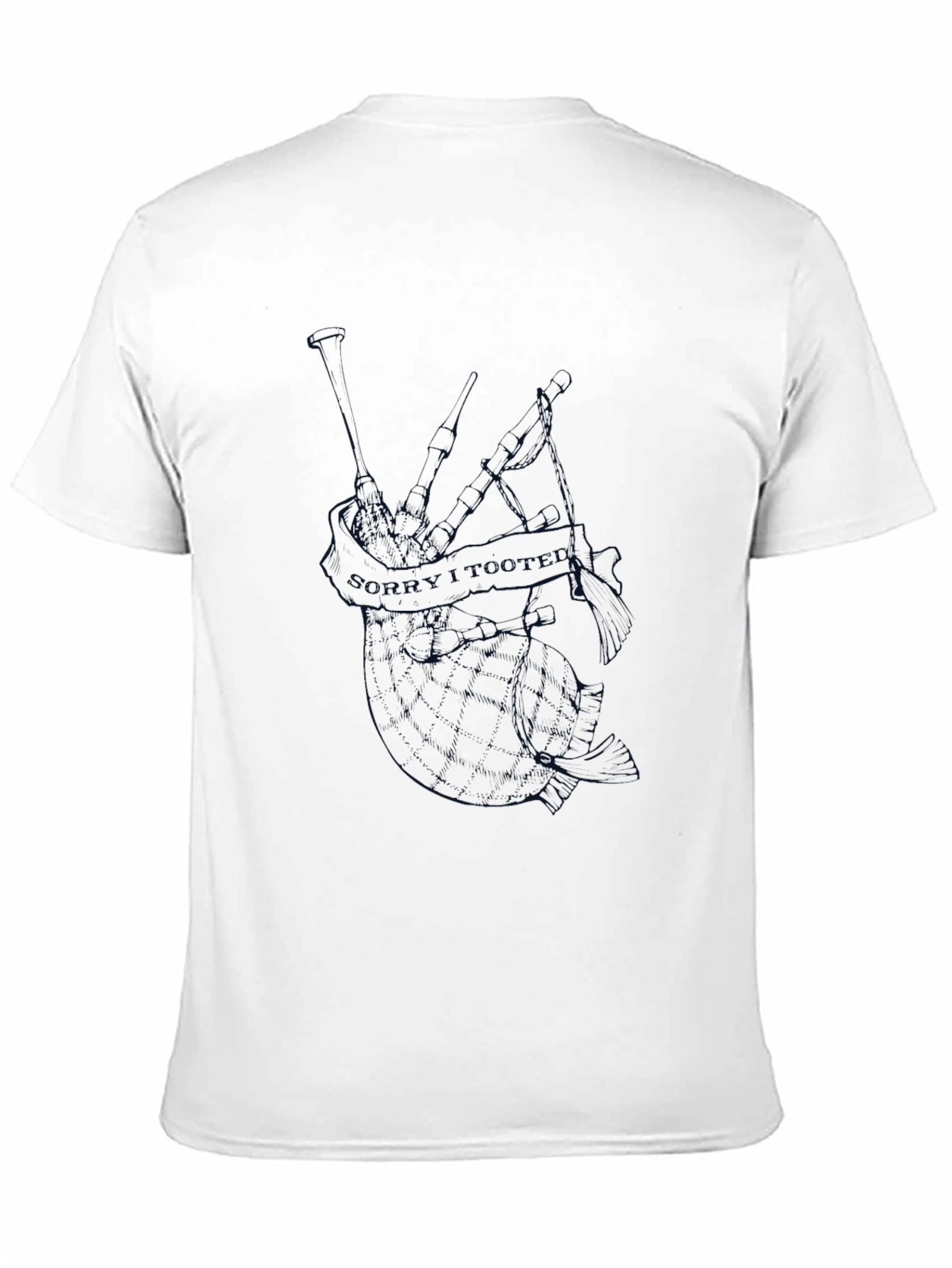 Mens Black Graphic T-Shirt - Bagpipe Design