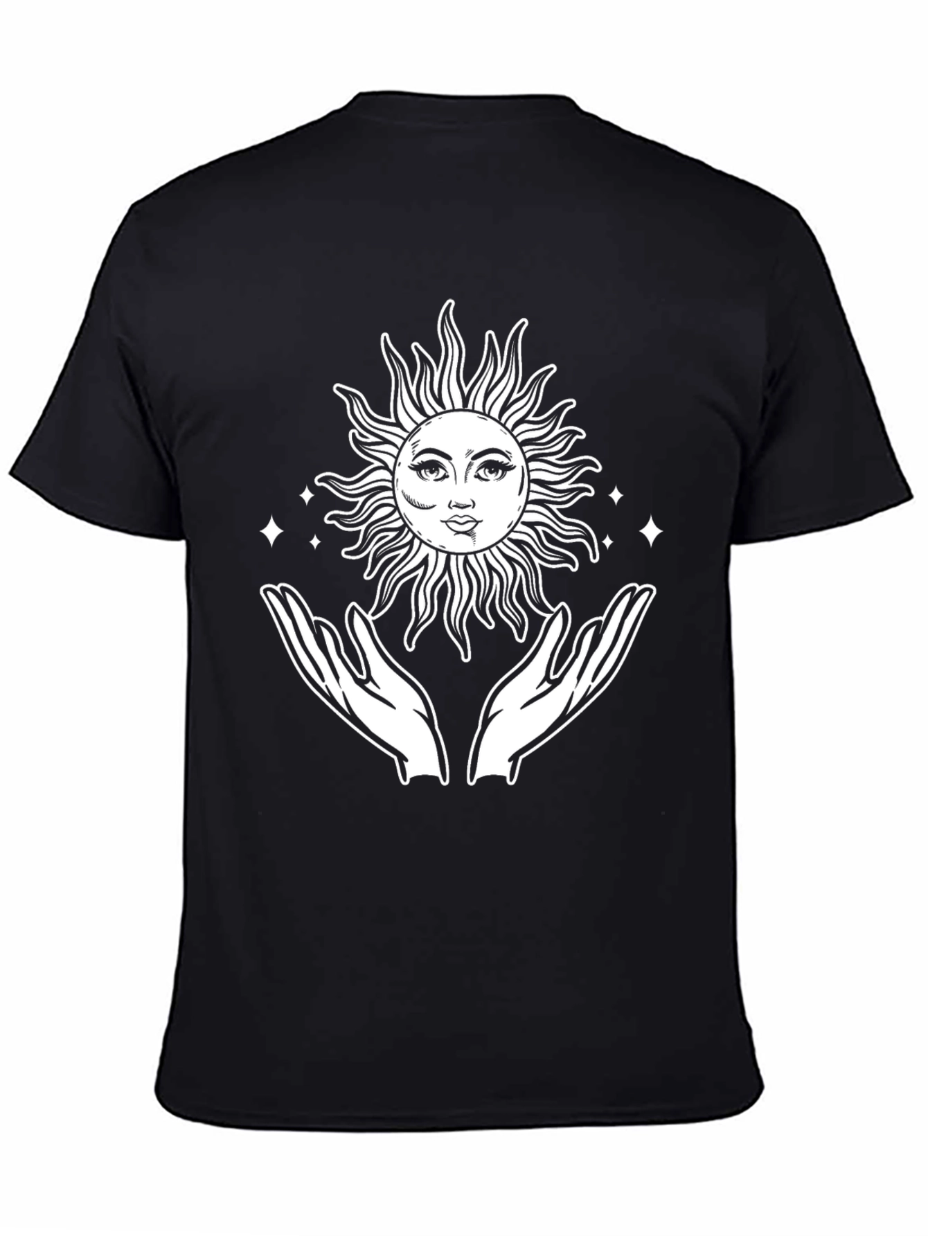 Celestial Sun & Hands Graphic T-Shirt