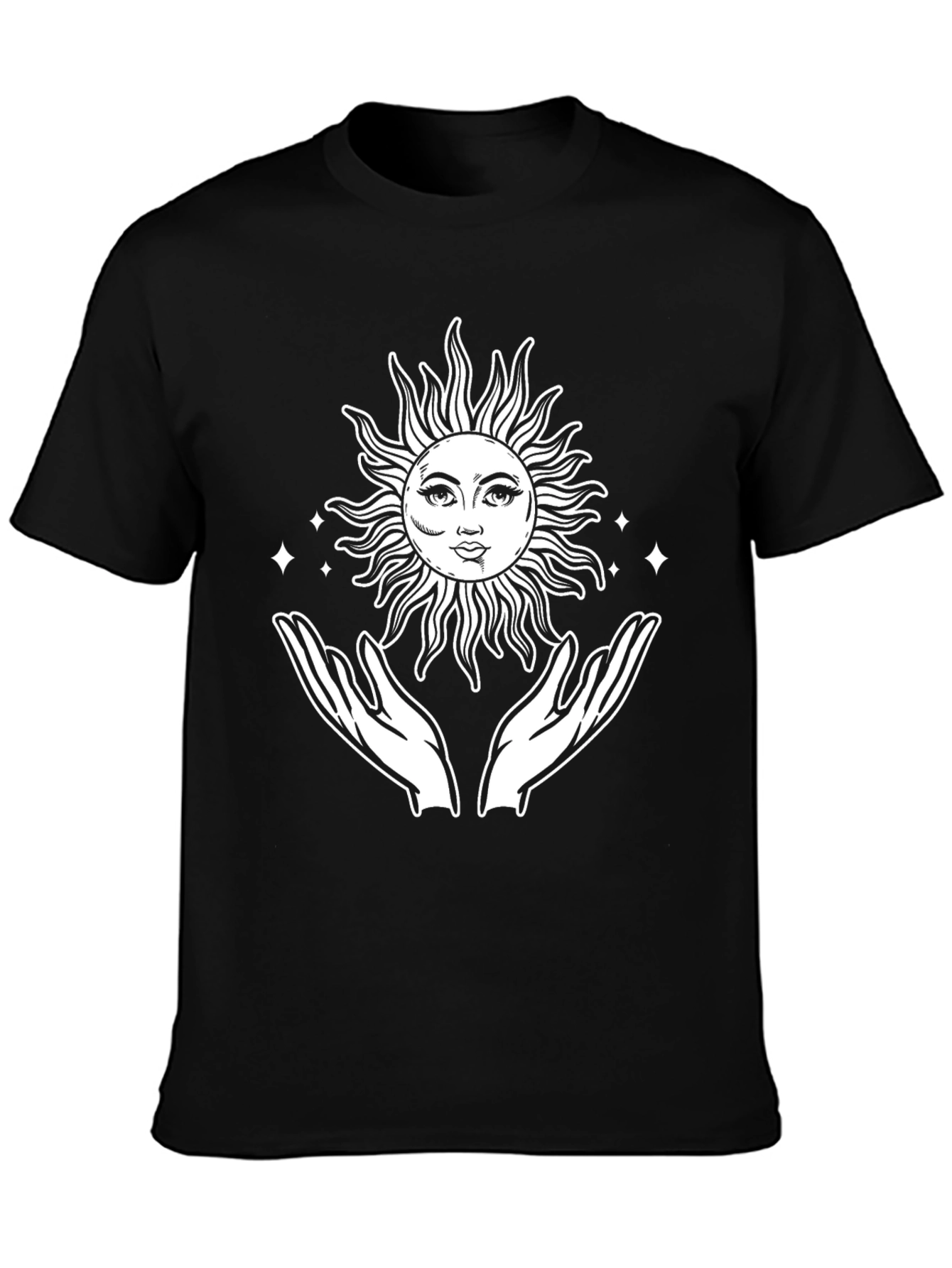 Celestial Sun & Hands Graphic T-Shirt