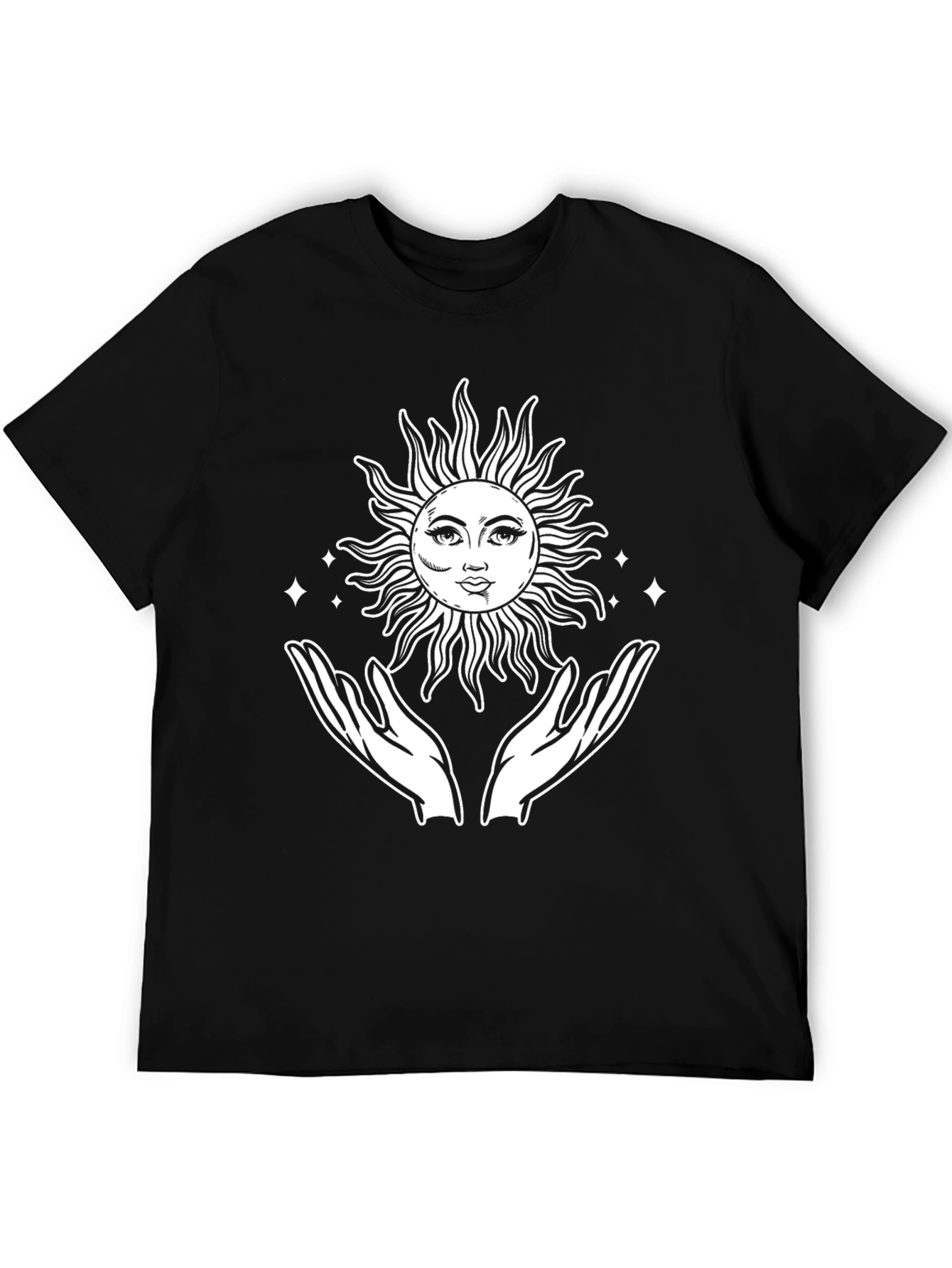 Celestial Sun & Hands Graphic T-Shirt