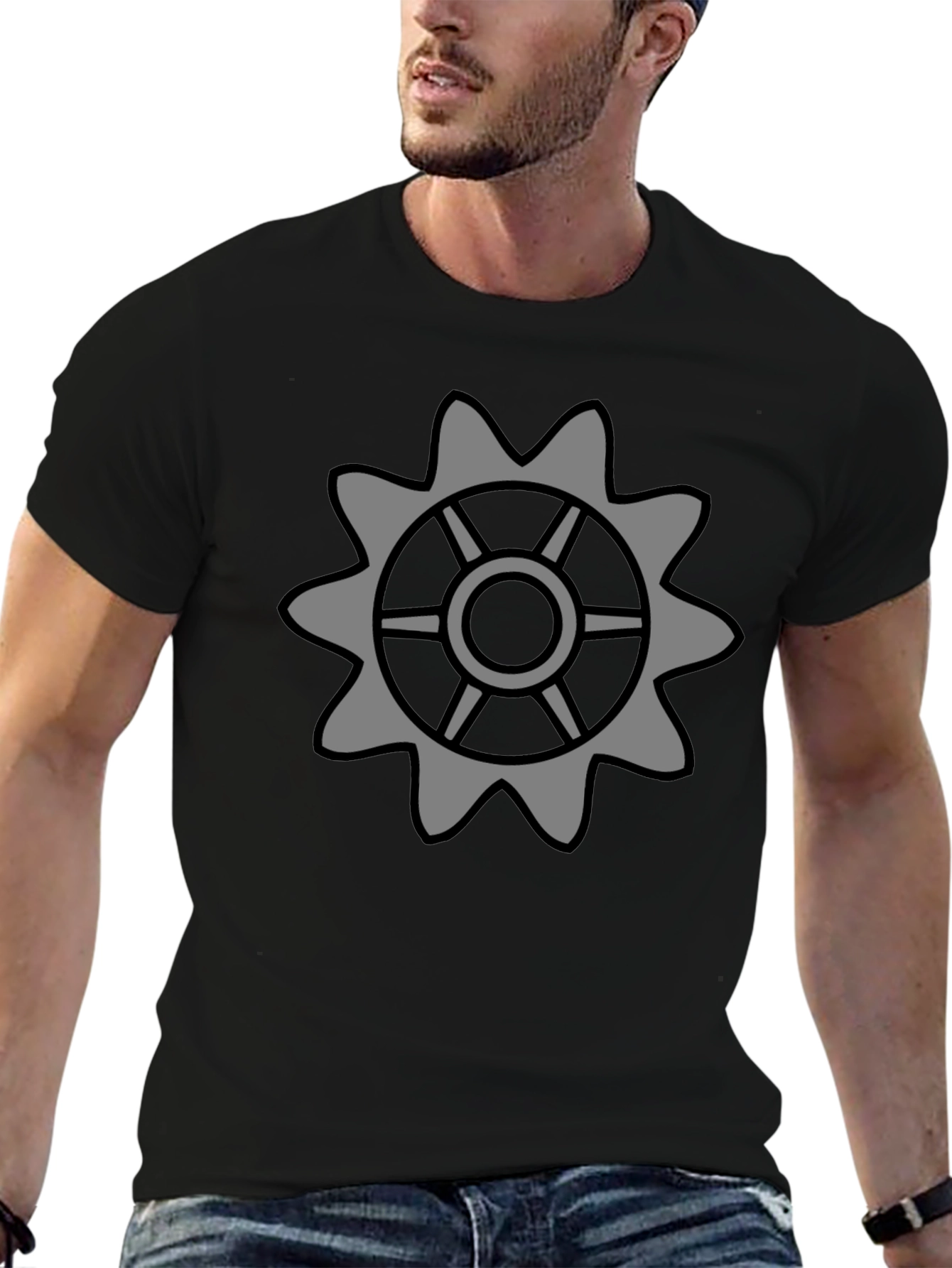 Gear Graphic Black T-Shirt